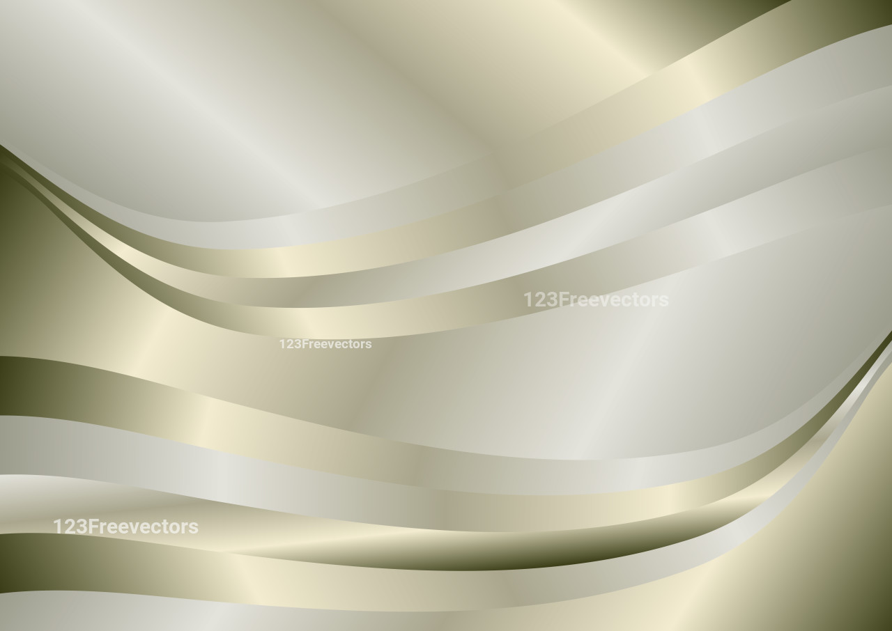 Wavy Grey and Gold Gradient Background