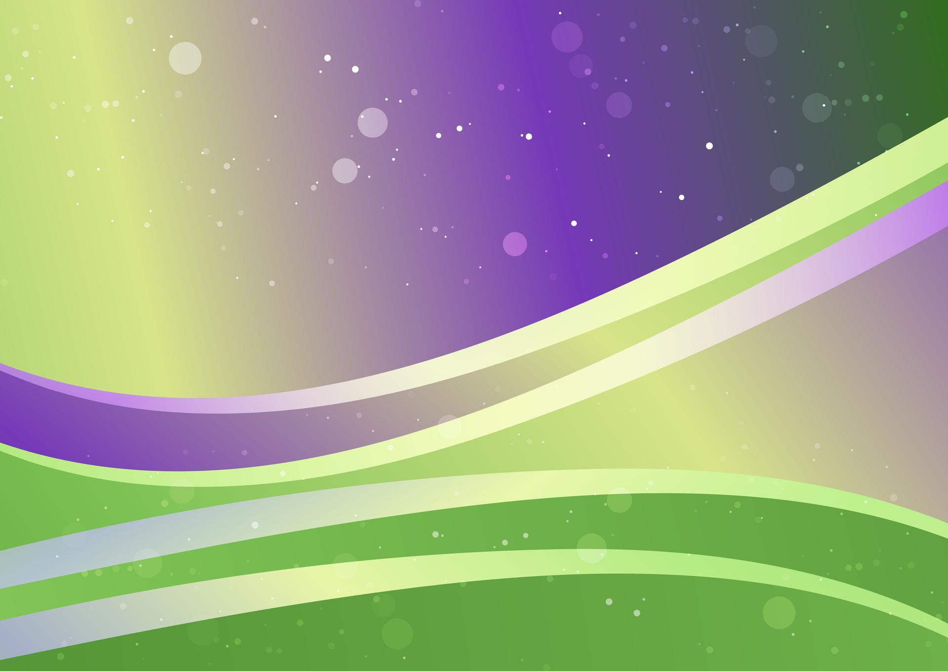 Abstract Purple and Green Gradient Wave Background Vector Illustration