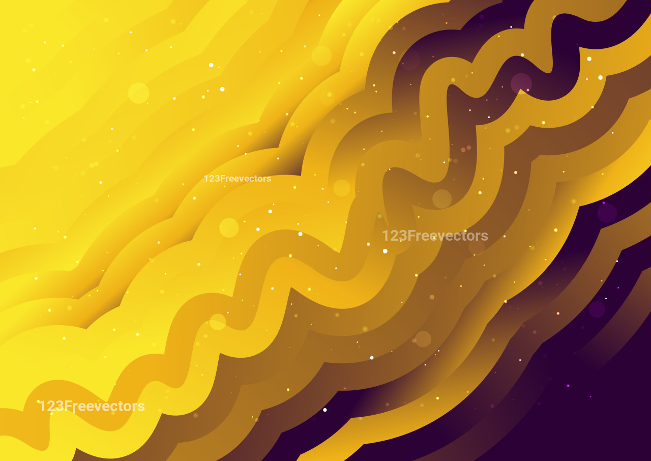 Abstract Purple and Yellow Gradient Wavy Background