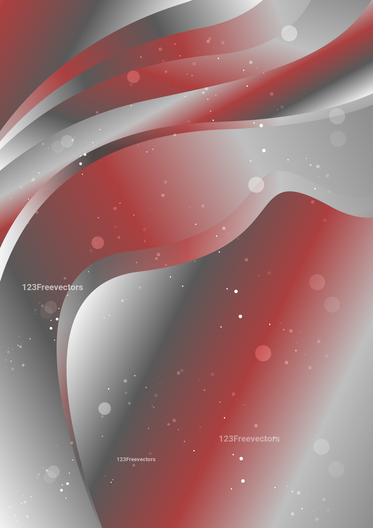 Abstract Red and Grey Gradient Wavy Background
