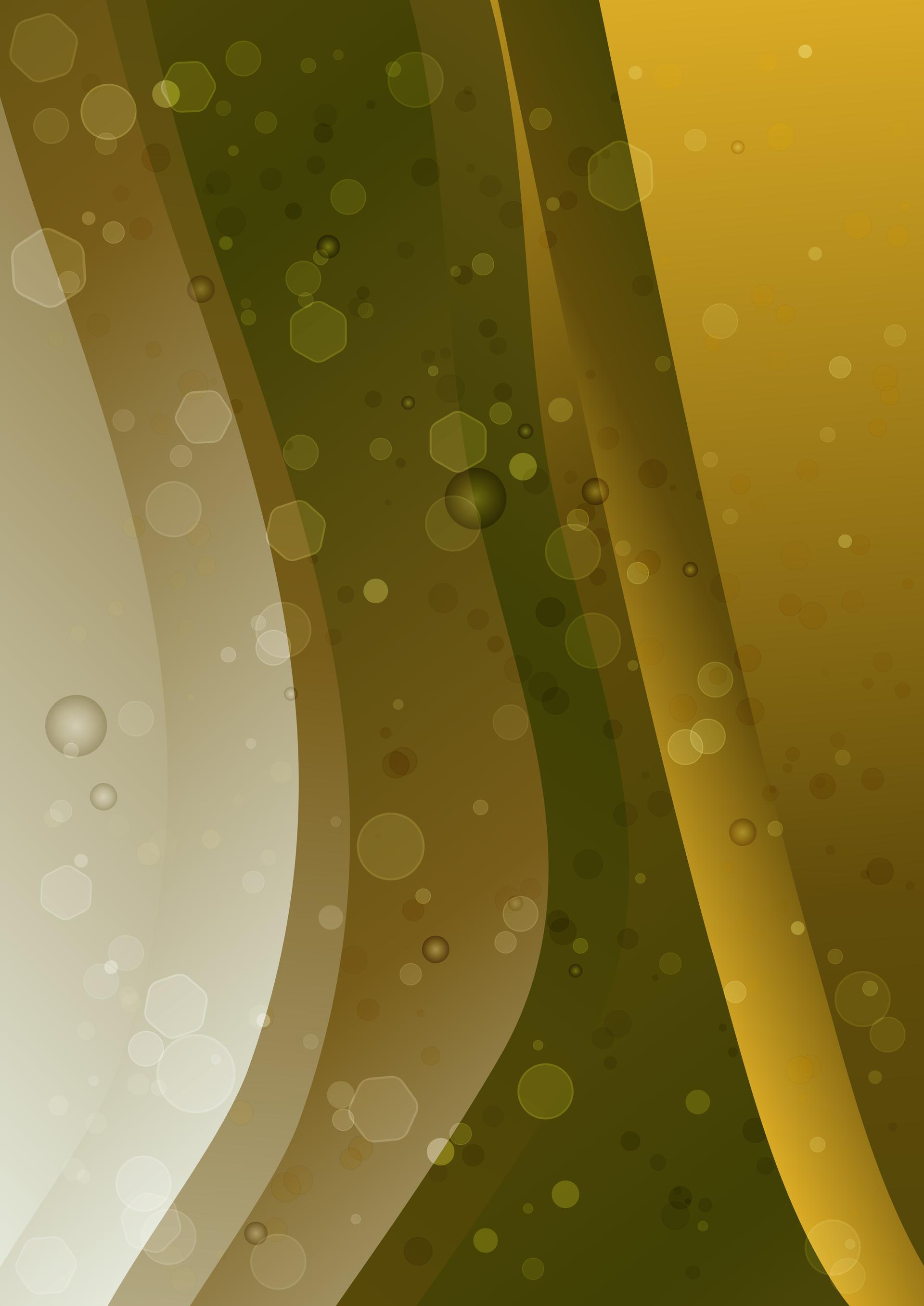 Abstract Wavy Green and Gold Gradient Background