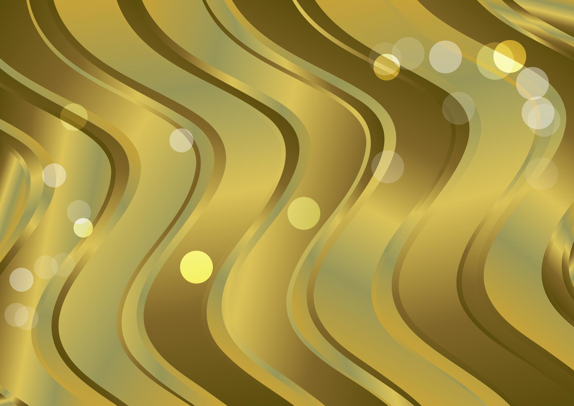 Abstract Grey and Gold Gradient Wavy Background Vector Graphic