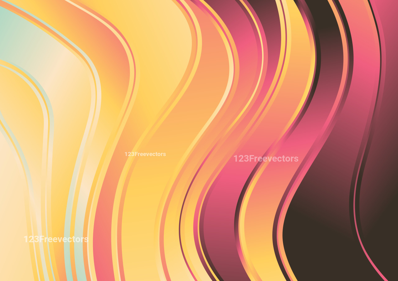 Pink Blue and Orange Abstract Gradient Wavy Background
