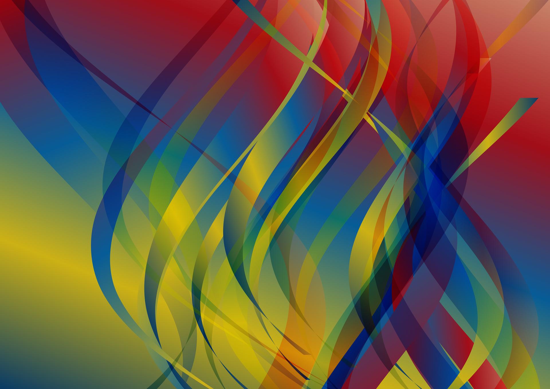 Red Yellow and Blue Abstract Gradient Vertical Wave Background