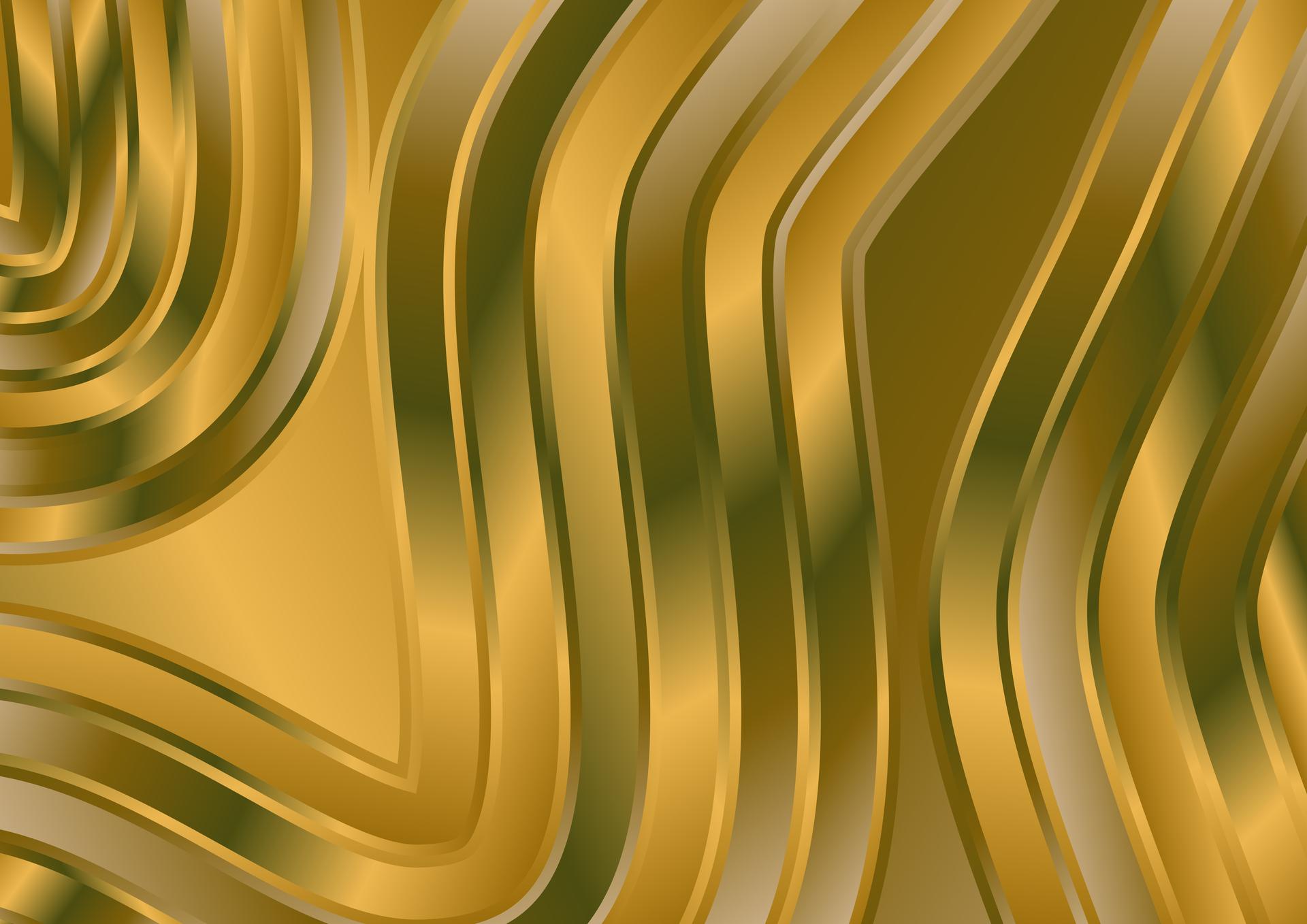 Abstract Green and Gold Geometric Wavy Background