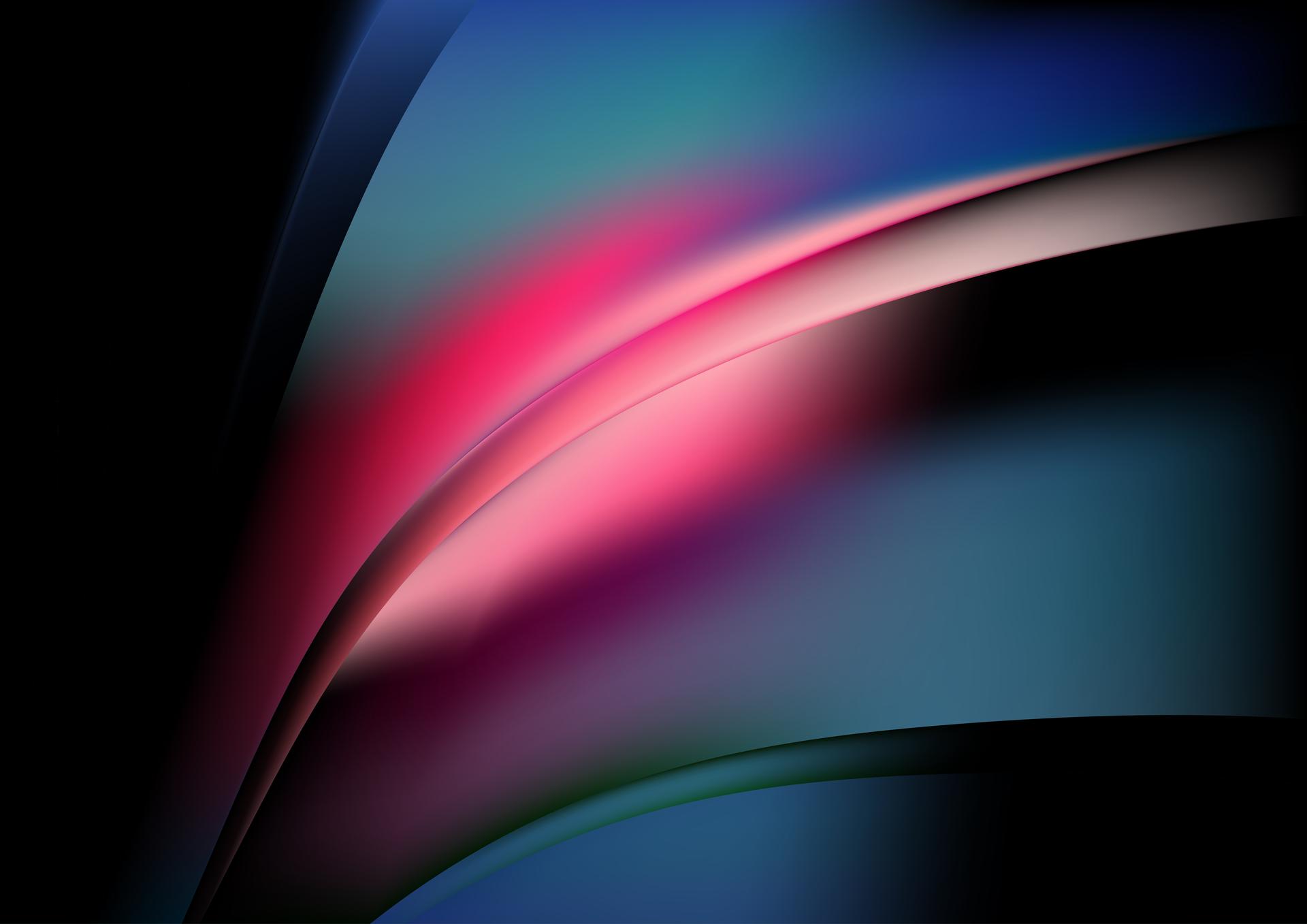 Abstract Black Pink and Blue Shiny Wave Background Image