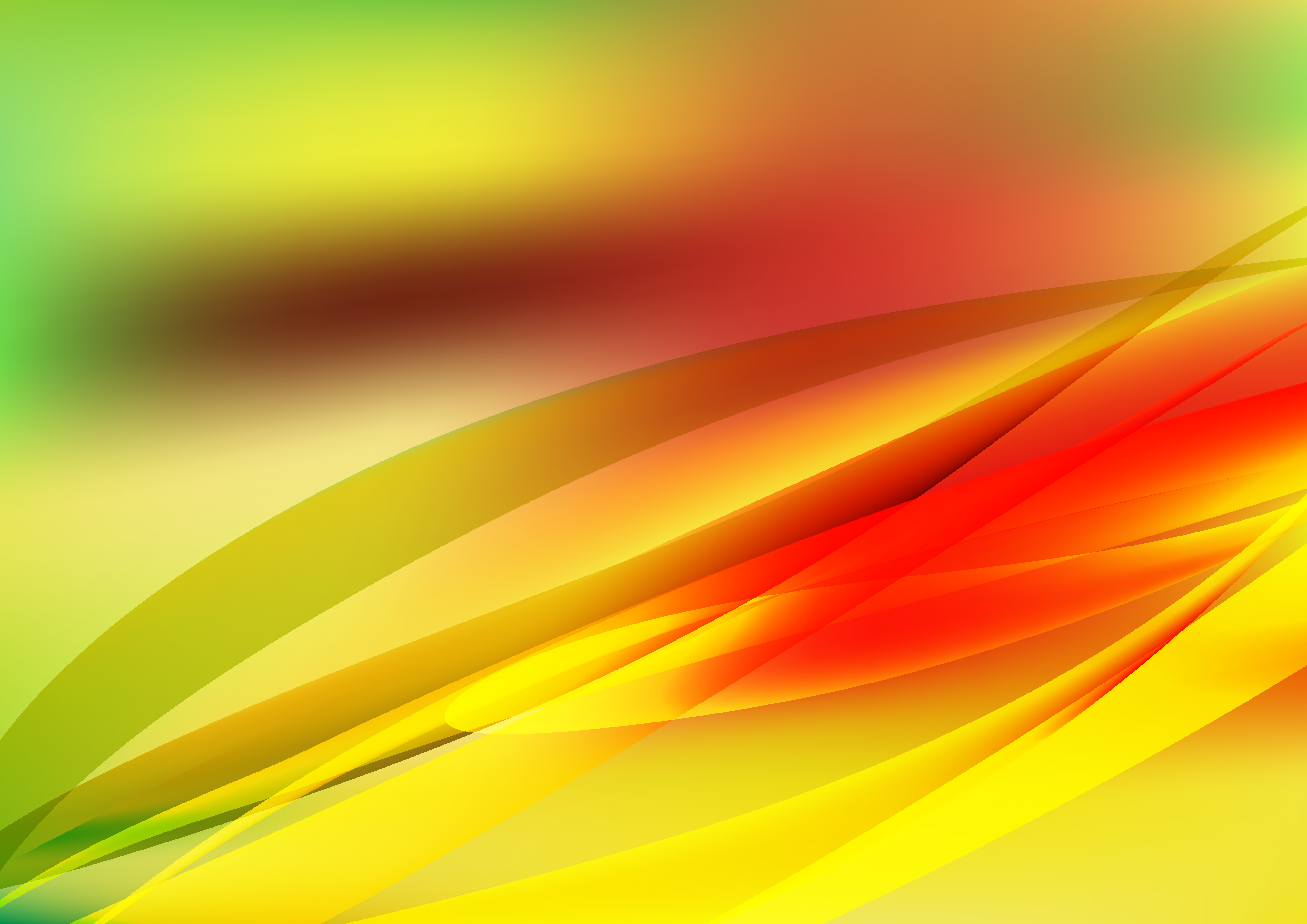 Free Abstract Shiny Red Yellow and Green Wave Background