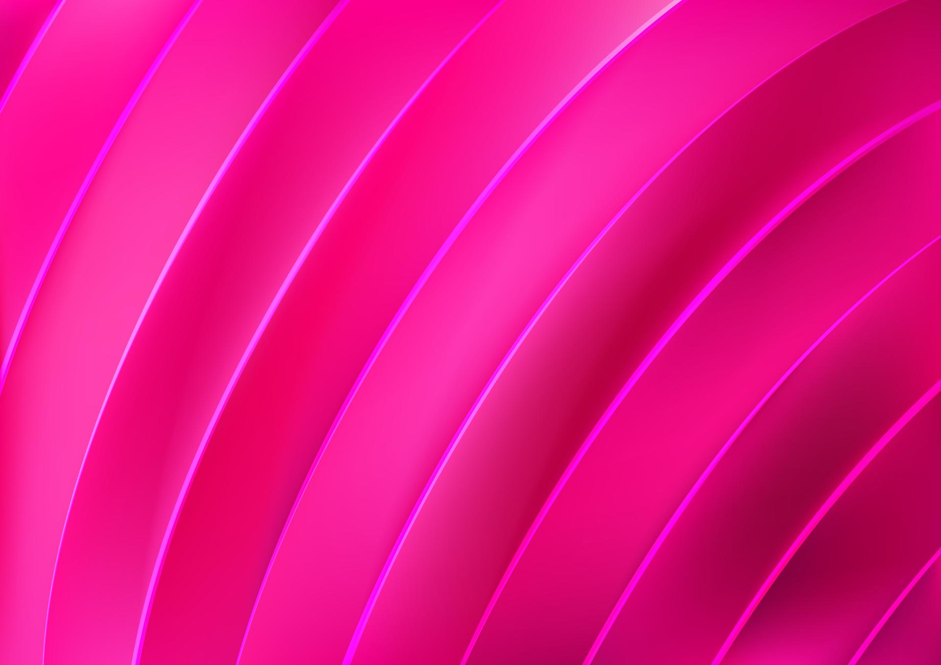 Hot Pink Abstract Shiny Curved Stripes Background