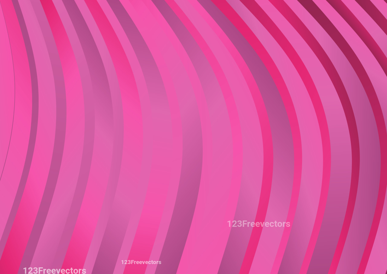 Abstract Pink Gradient Curved Stripes Background