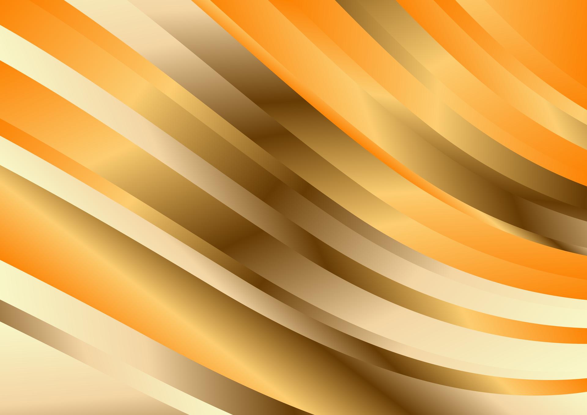 Gold and Orange Gradient Curved Stripes Background Illustrator