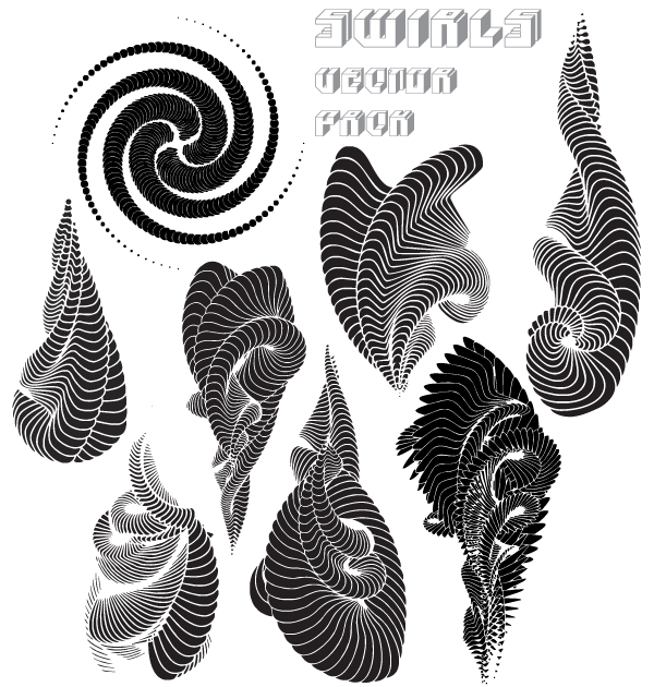 Swirls Free Vector Pack