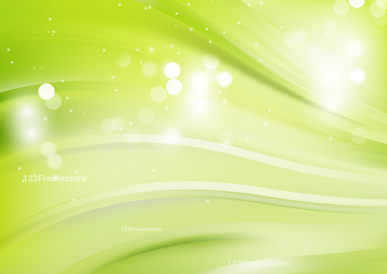 Abstract Green and Beige Bokeh Wave Background