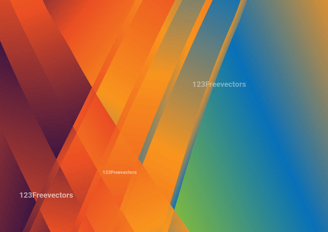 Blue Green and Orange Gradient Modern Geometric Shapes Background Graphic