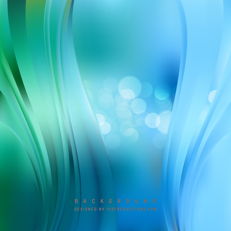 Abstract Blue Green Wave Background