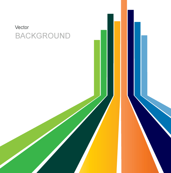 Free Abstract Vector Background with Colorful Stripes Perspective
