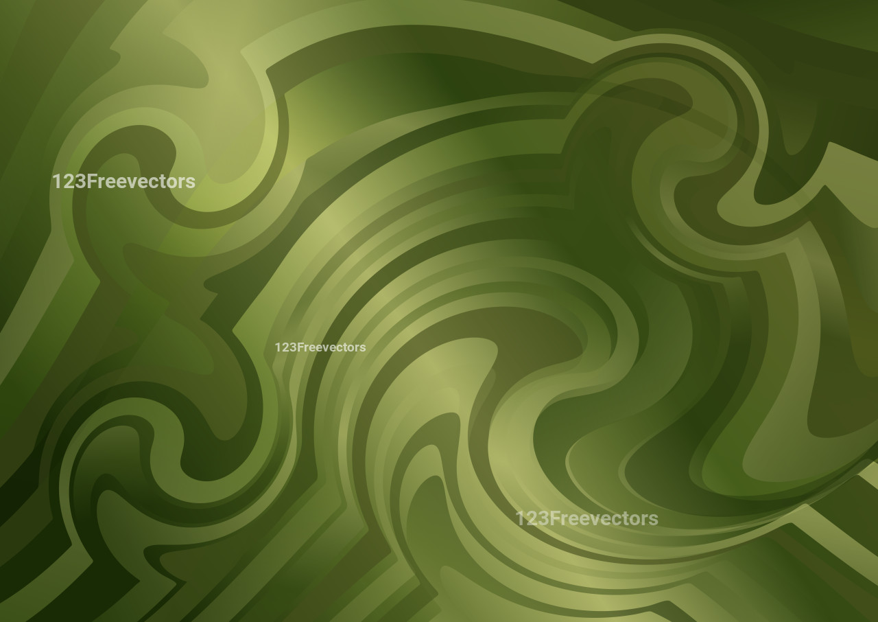 Abstract Olive Green Gradient Ripple Lines Background Vector