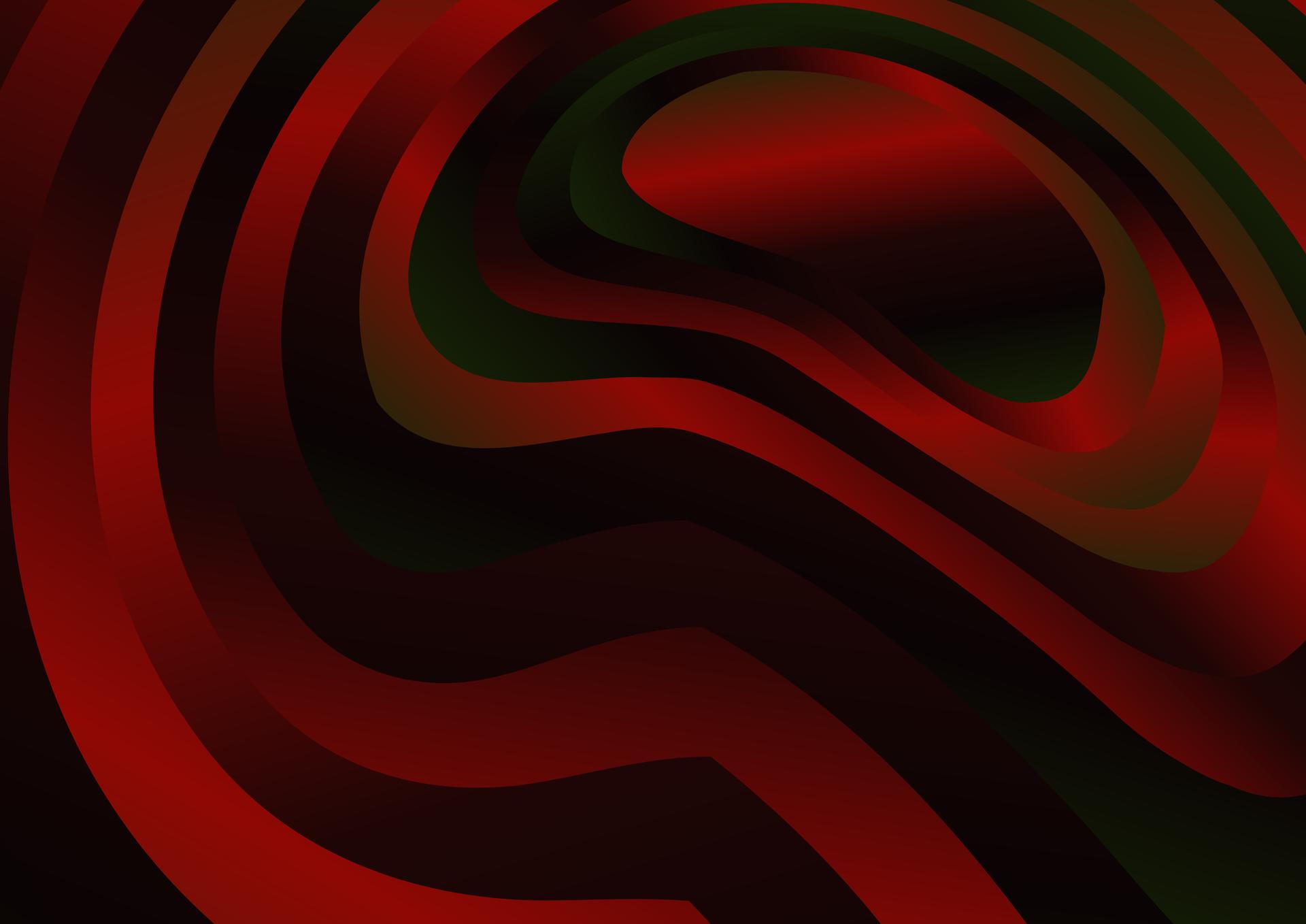 Black Red and Green Gradient Curved Ripple Lines Background Vector Graphic