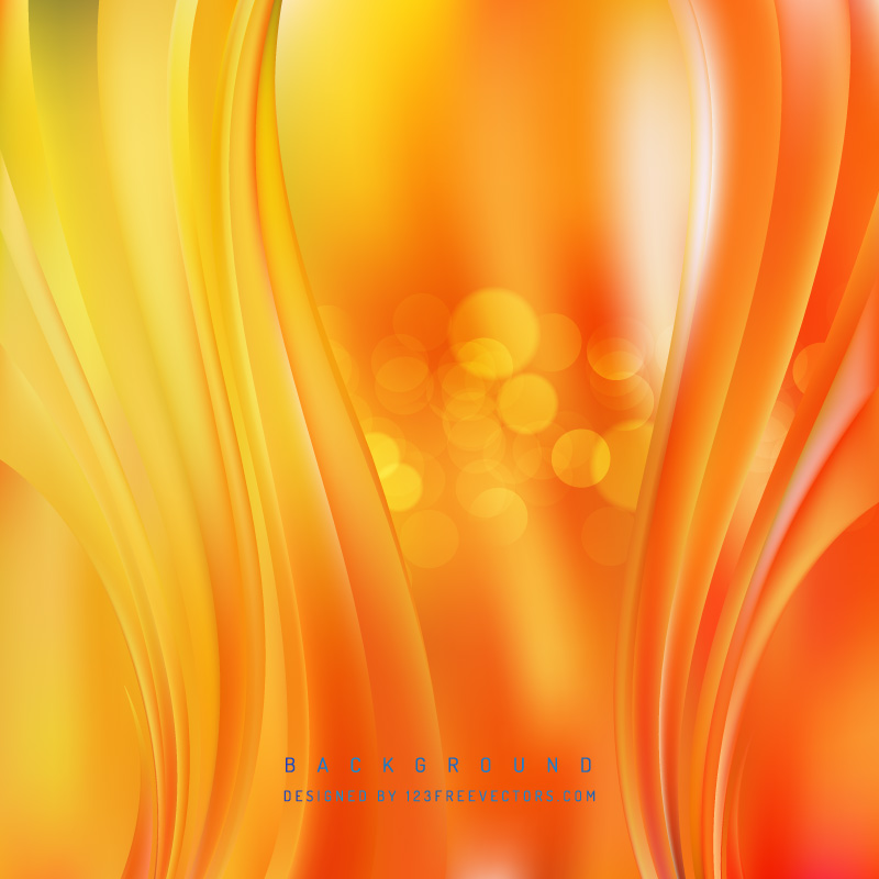 Abstract Yellow Orange Wavy Background