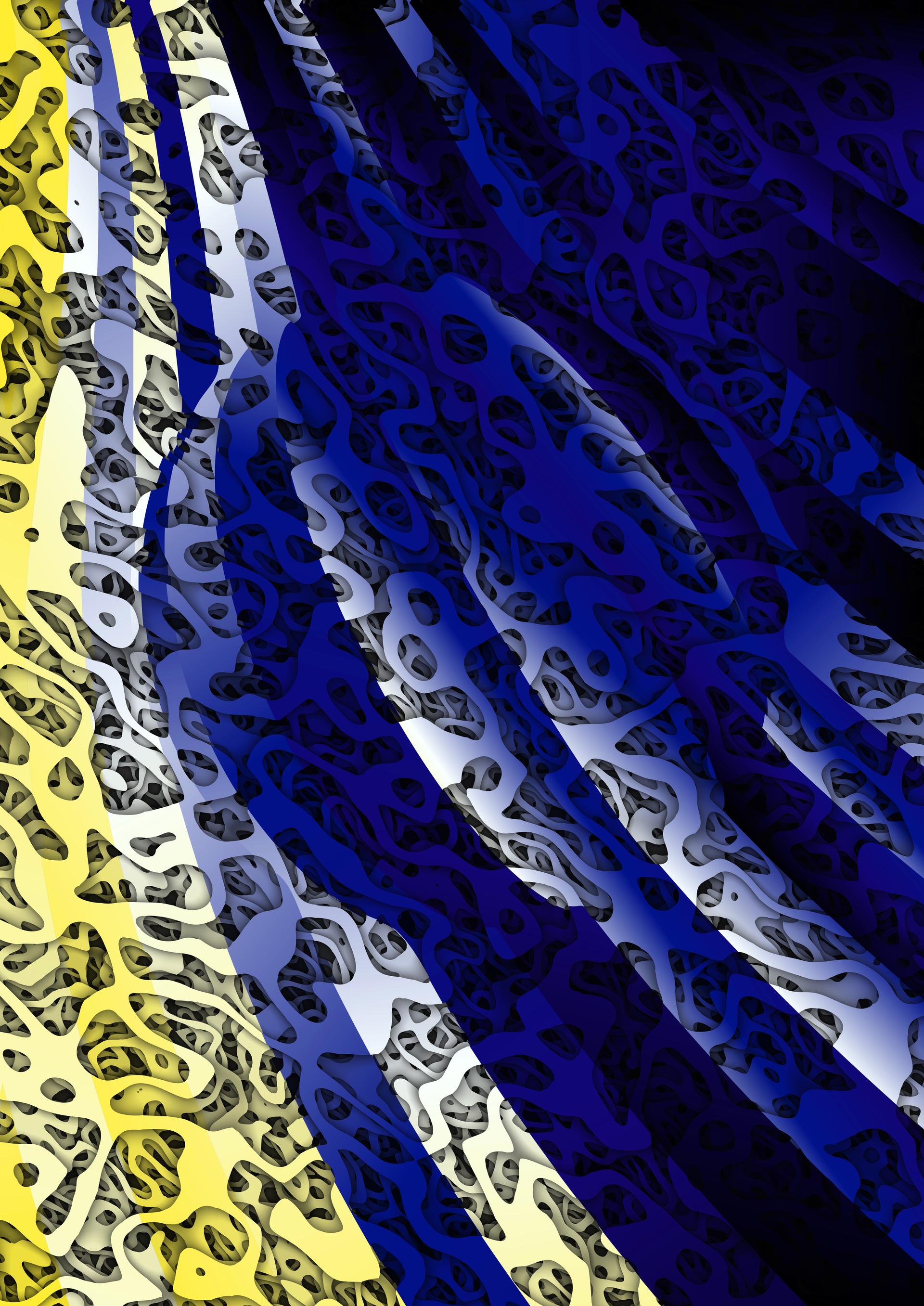 Abstract Blue and Yellow Composition
