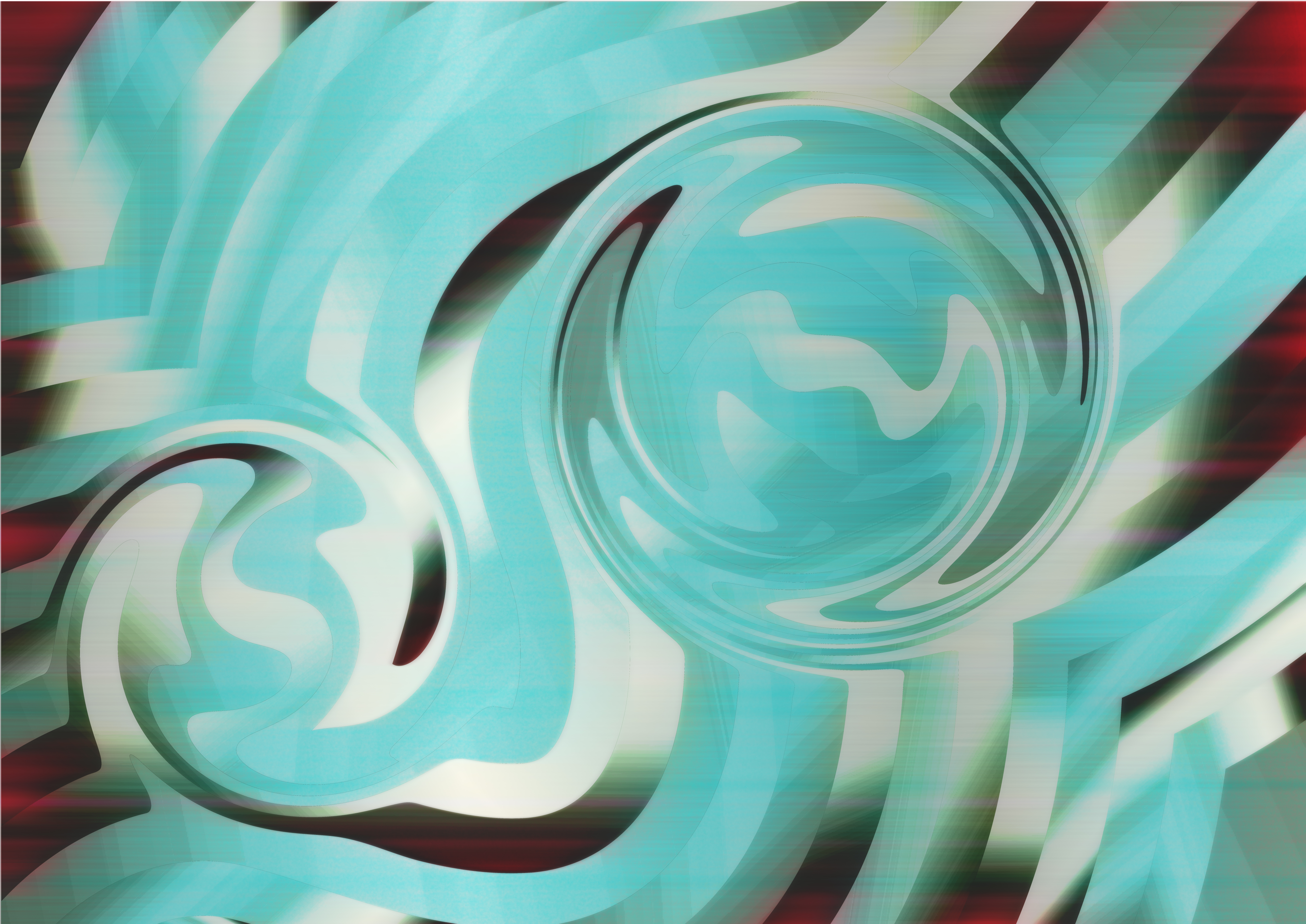 Abstract Swirls in Teal