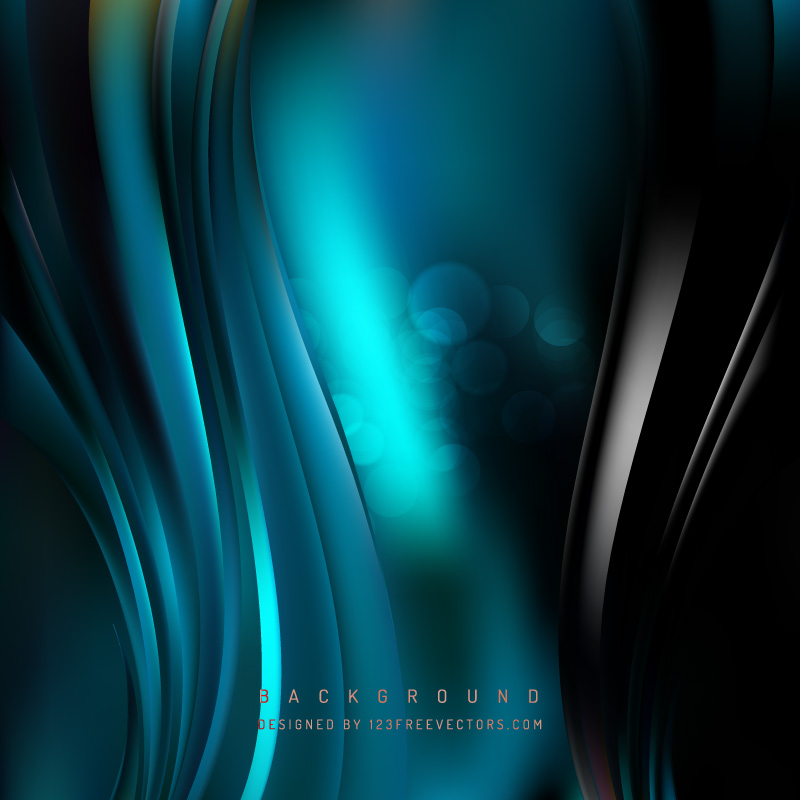 Black Turquoise Wave Background Template