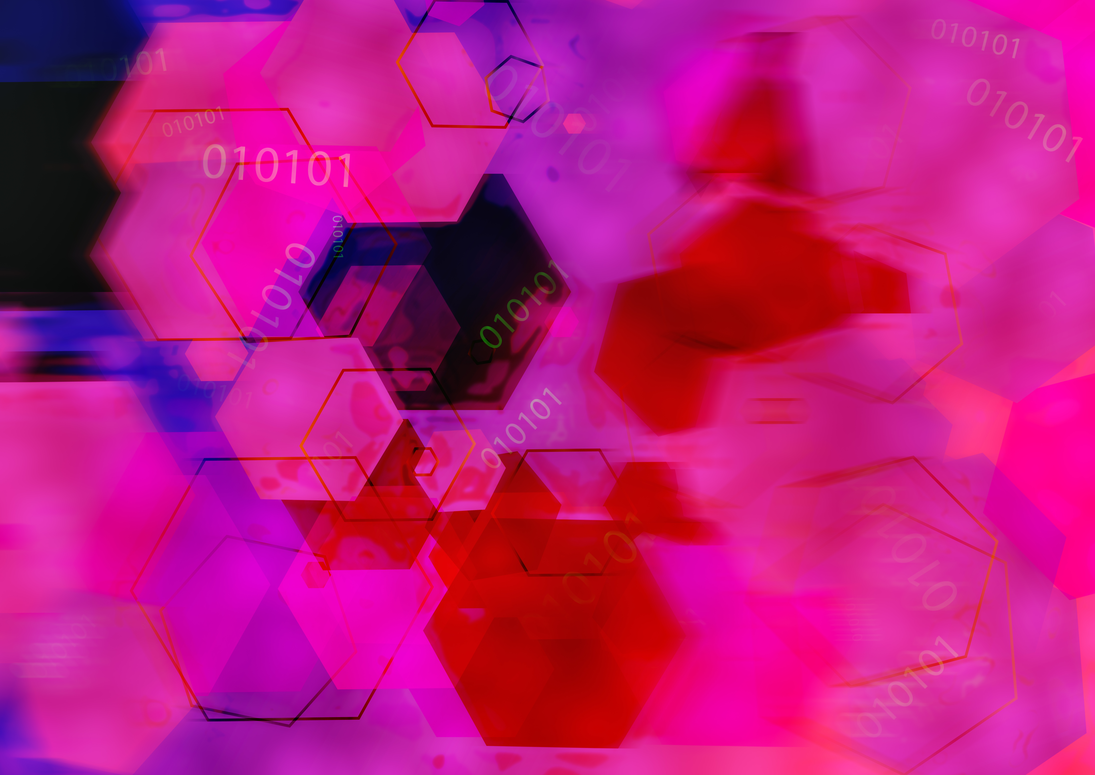 Abstract Hexagon Binary Background