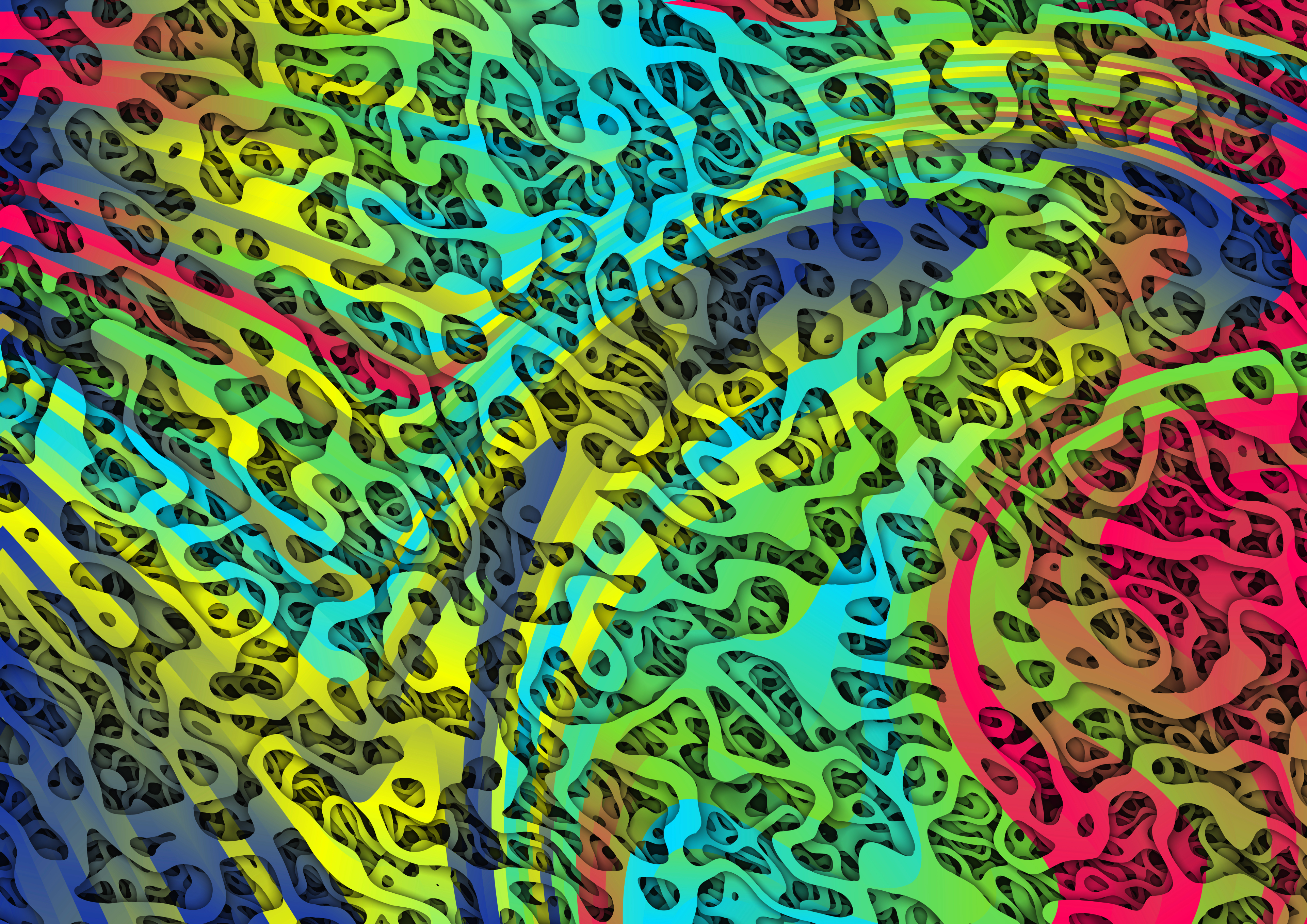 Pink Blue and Yellow Abstract Background Design