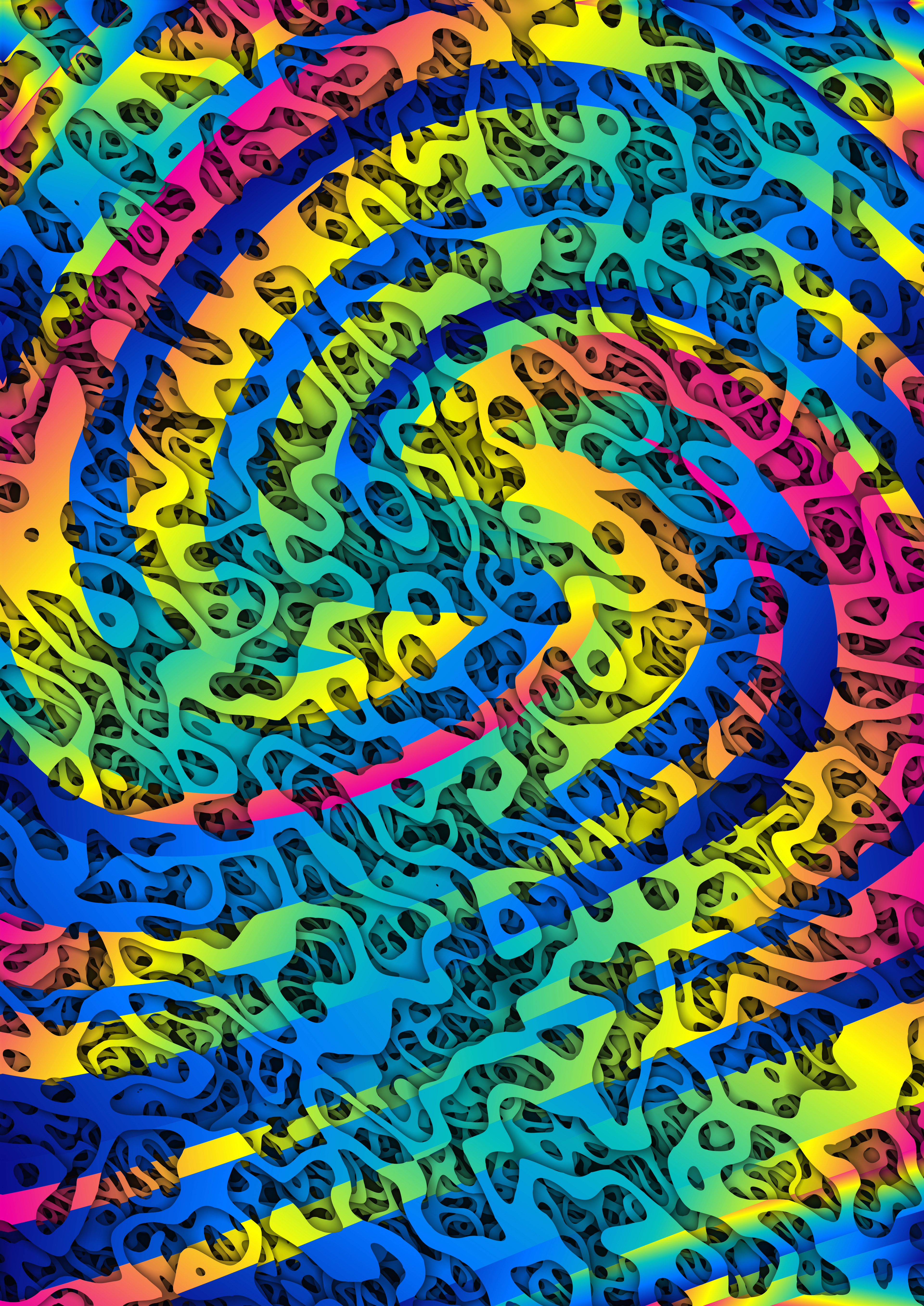Pink Blue and Yellow Abstract Graphic Background Image