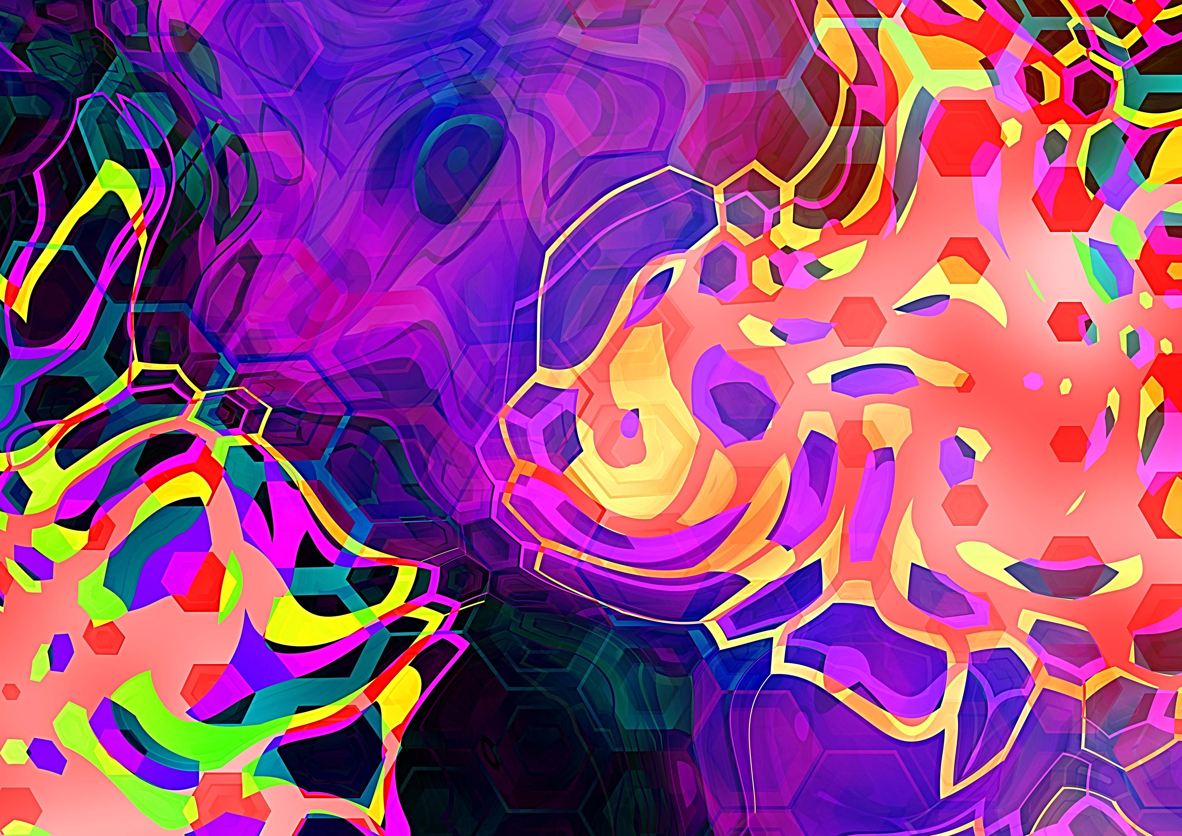 Pink Blue and Yellow Abstract Background