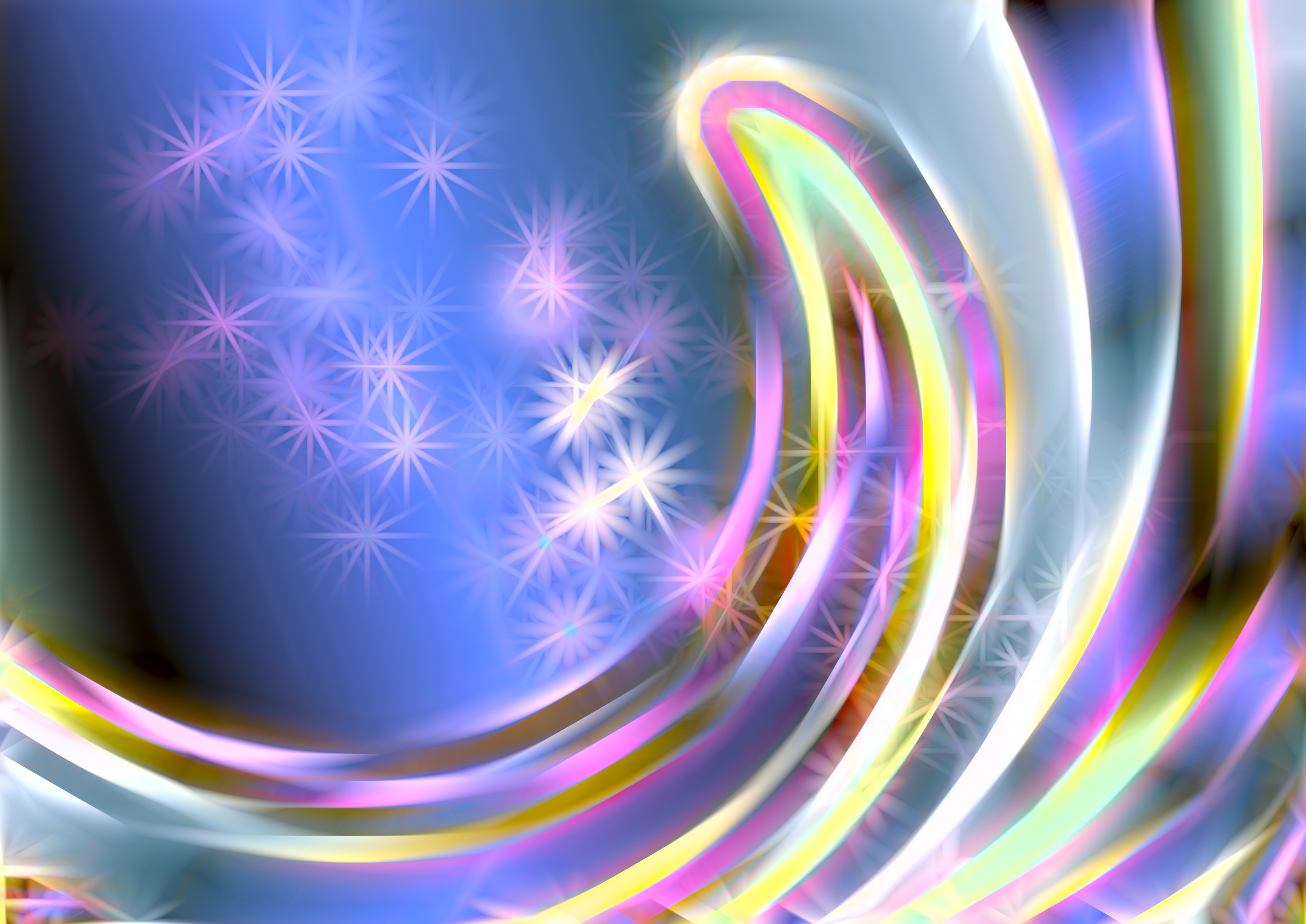 Abstract Pink Blue and Yellow Background Design
