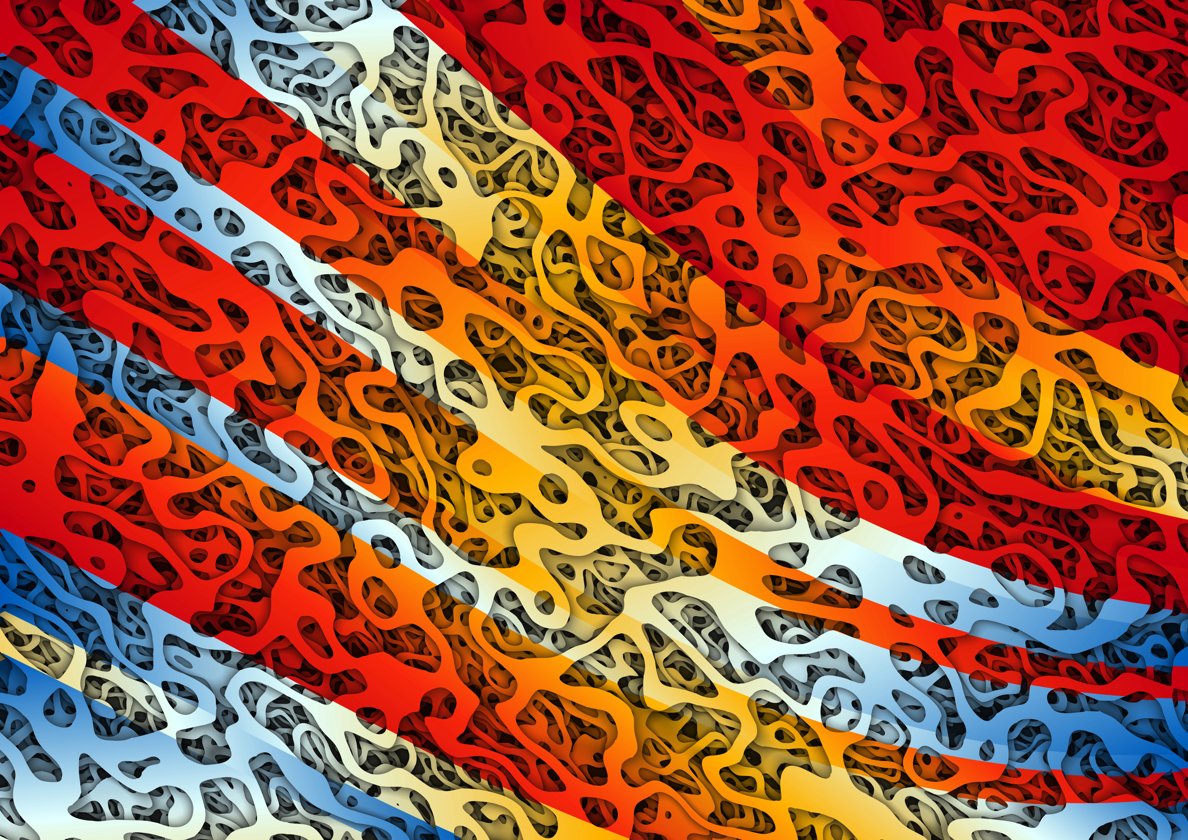 Red Orange and Blue Background