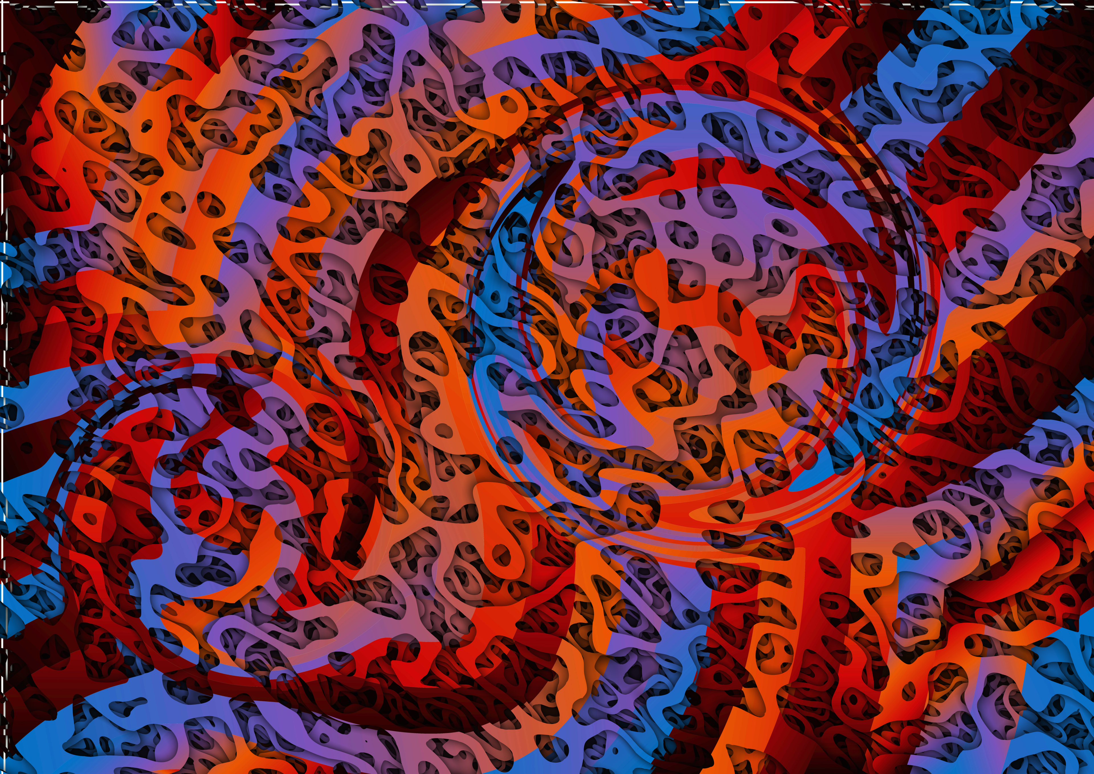 Abstract Red Orange and Blue Background