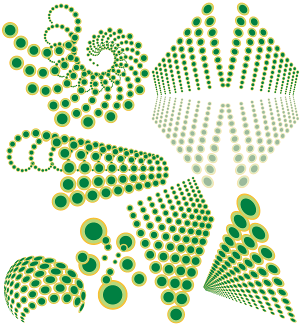Abstract Swirl Dots Designs Elements Vector Free