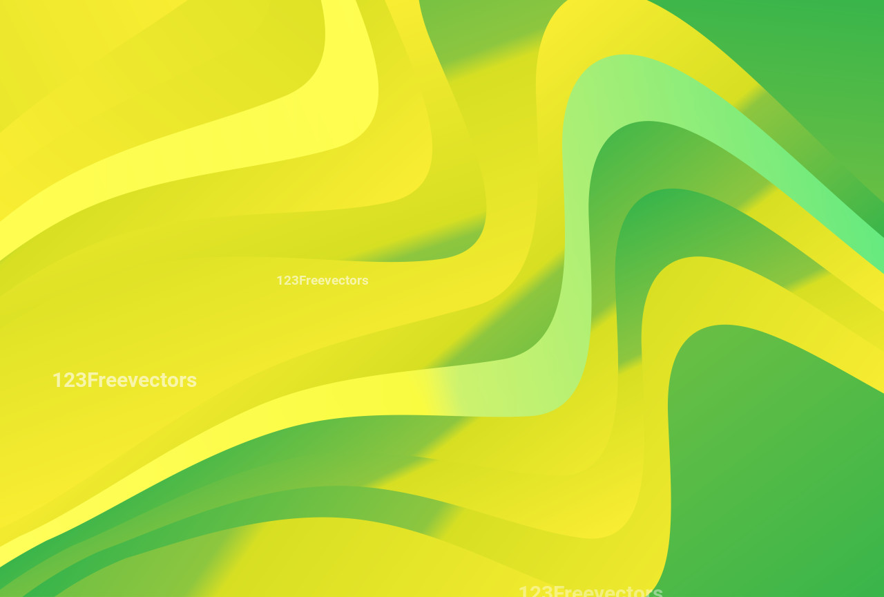 Abstract Green and Yellow Gradient Wave Background Vector