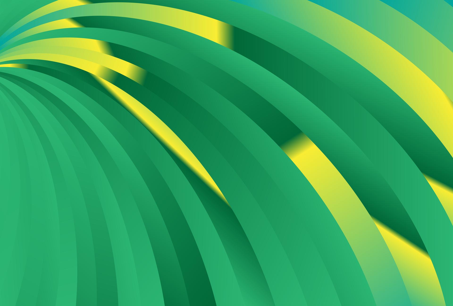 Green and Yellow Curved Abstract Background