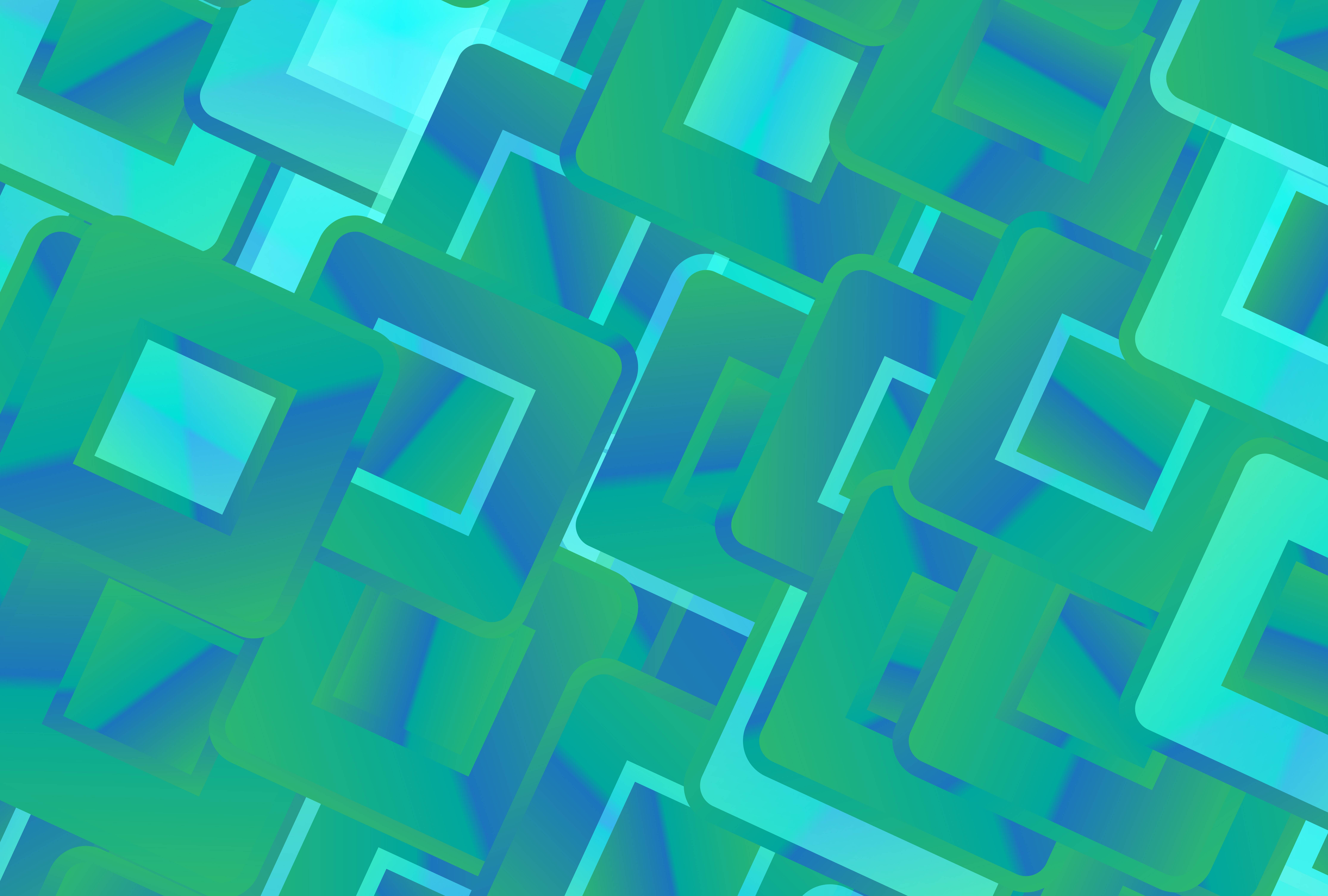 Green and Blue Geometric Shapes