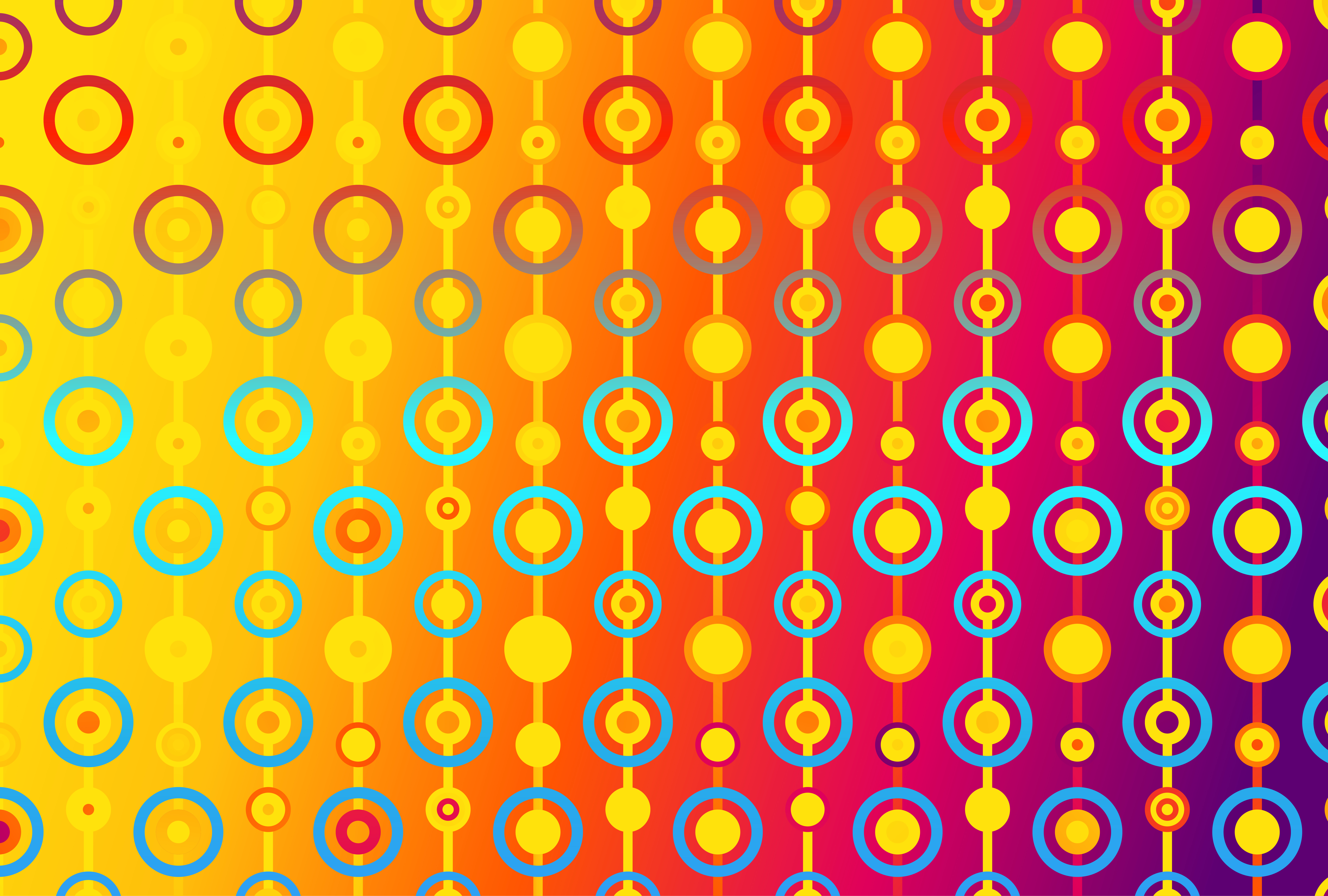 Pink Blue and Yellow Gradient Geometric Circle Background Illustration