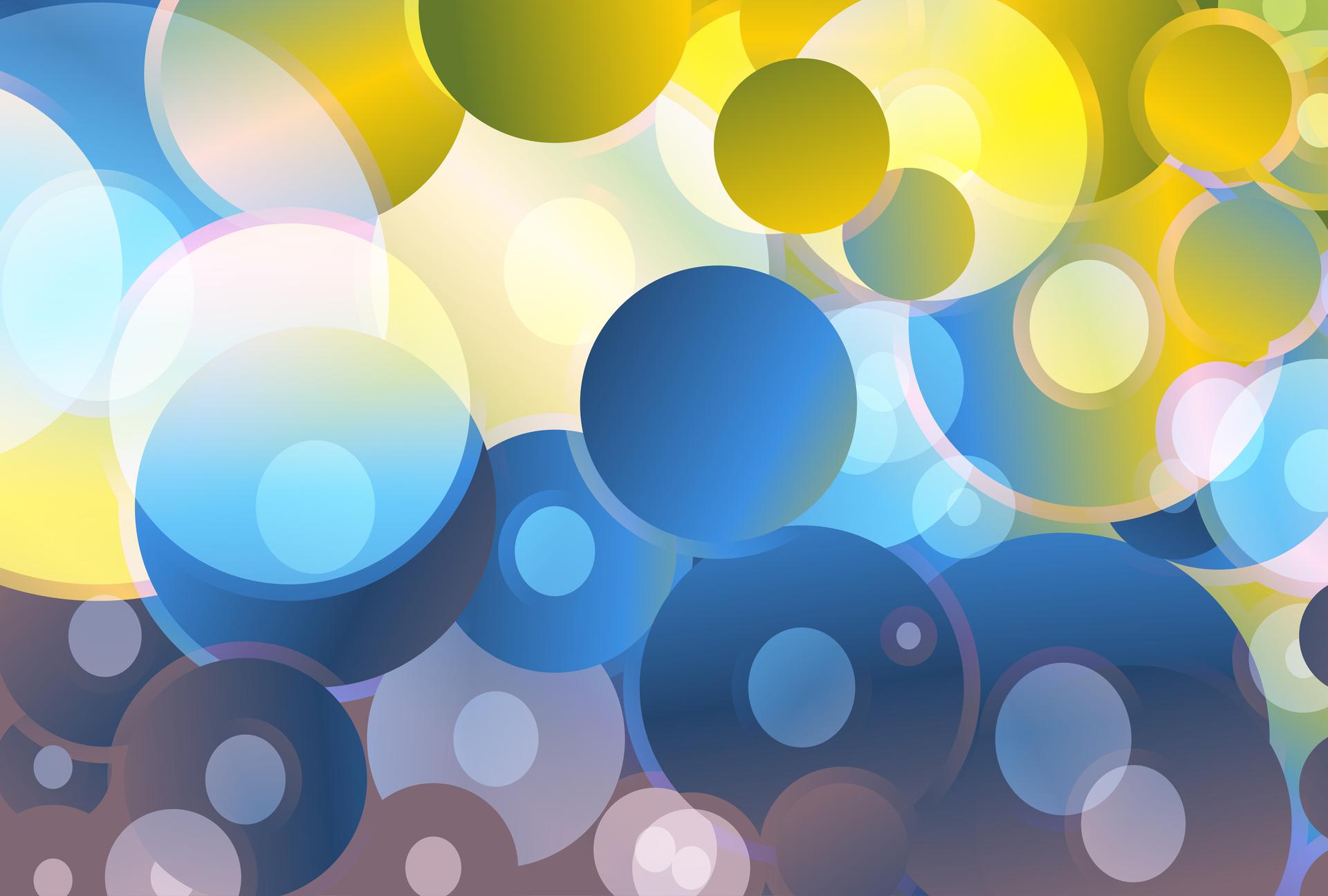 Yellow Brown and Blue Gradient Circle Background