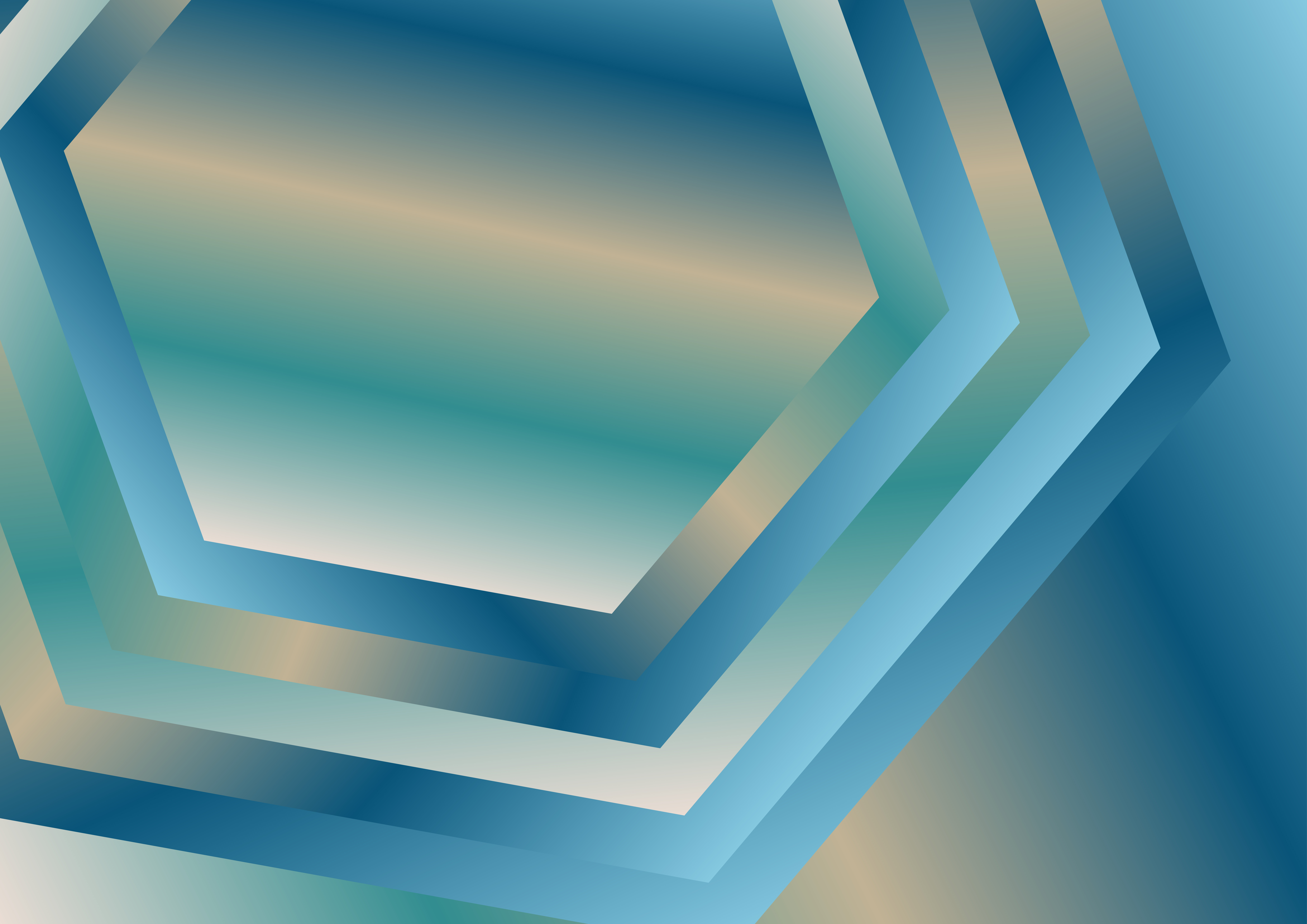 Abstract Blue and Brown Gradient Concentric Hexagon Background Image