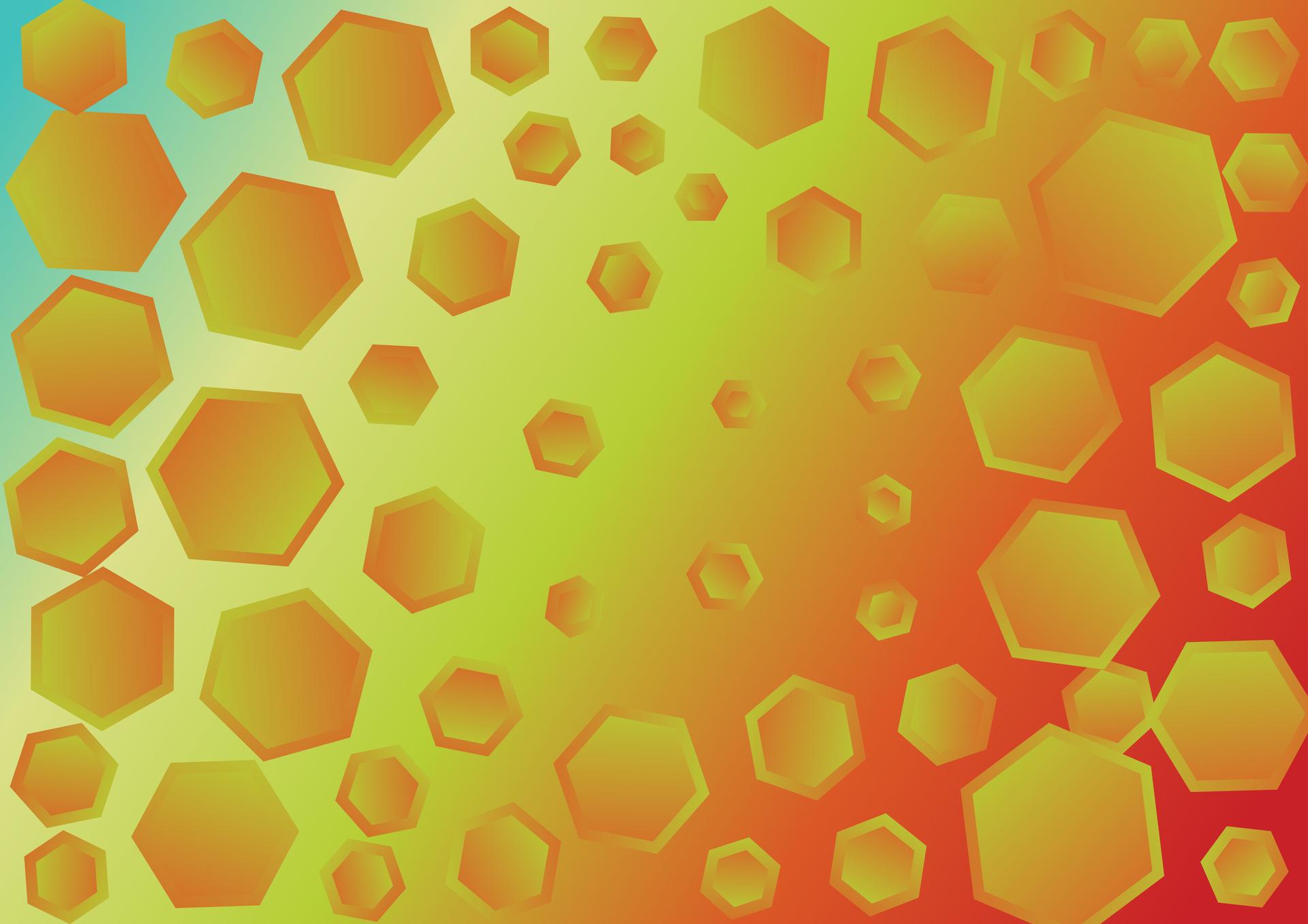 Red Green and Blue Gradient Hexagon Background
