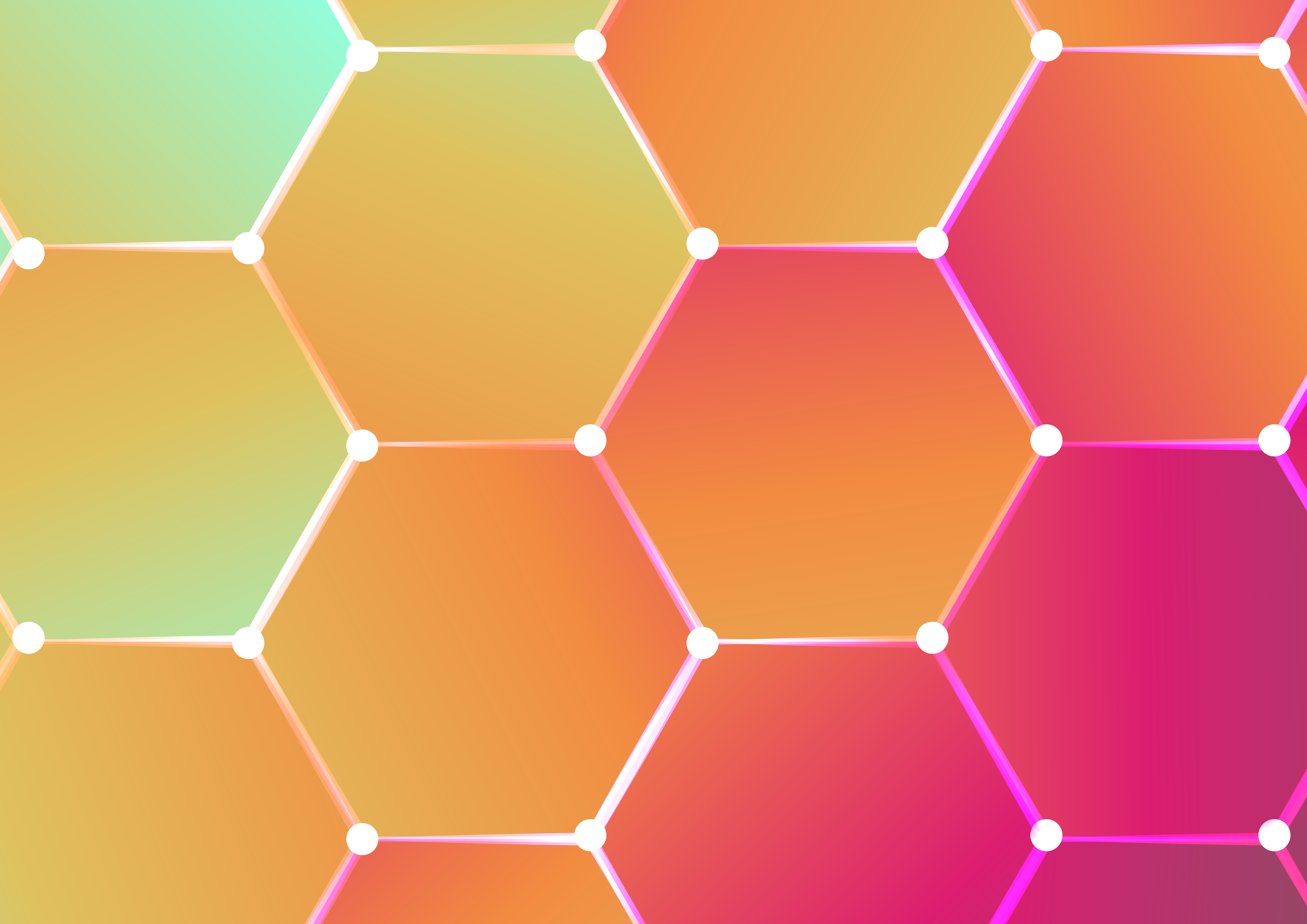 Abstract Pink and Orange Gradient Hexagon Pattern Background