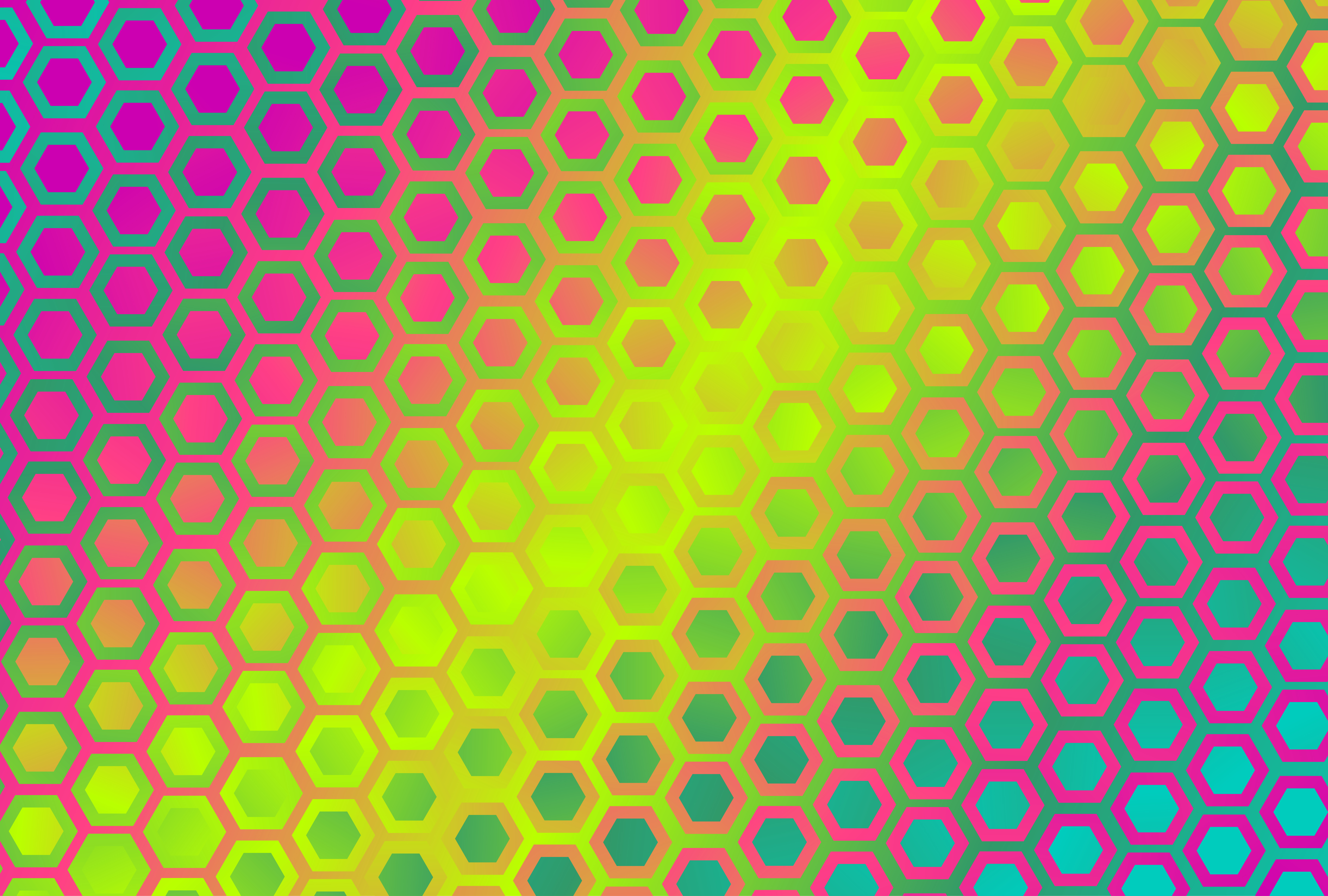 Pink Blue and Yellow Gradient Hexagon Pattern Background Illustrator