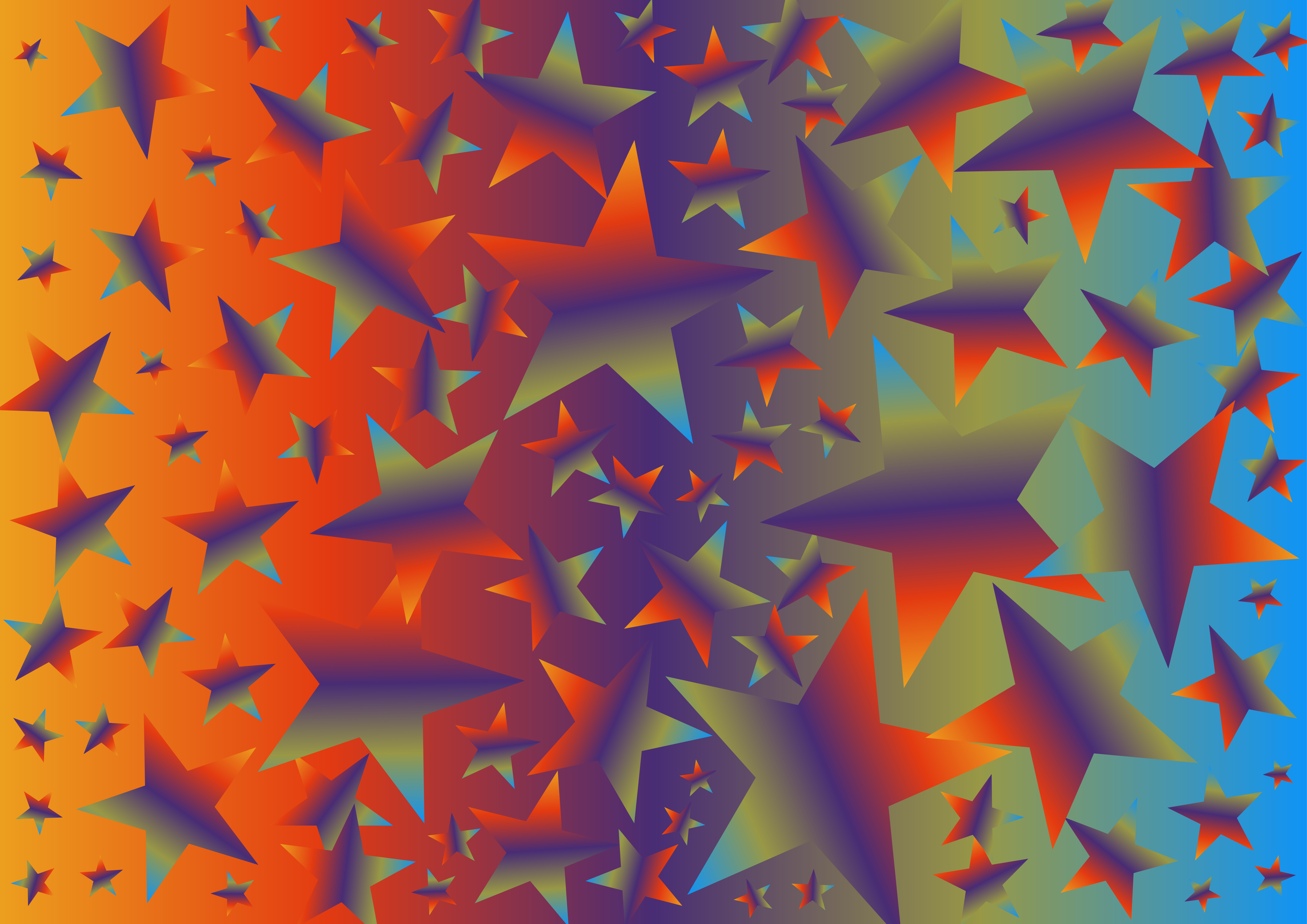 Blue Green and Orange Gradient Star Background