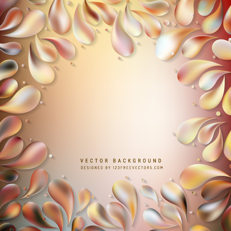 Abstract Light Brown Decorative Floral Drops Background