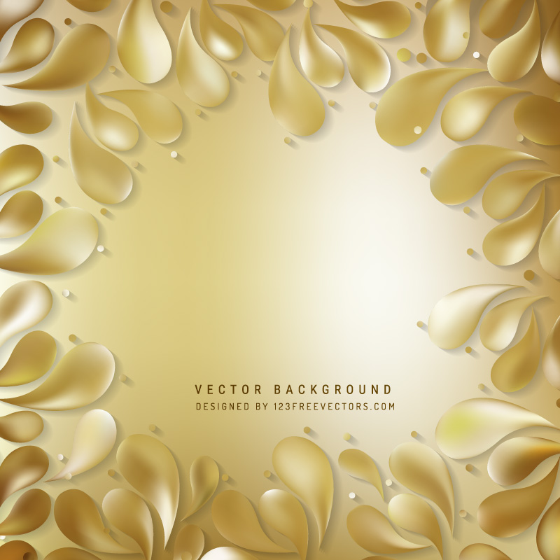 Gold Decorative Floral Drops Background