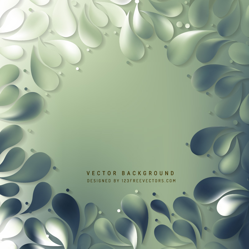 Dark Green Ornamental Drops Background