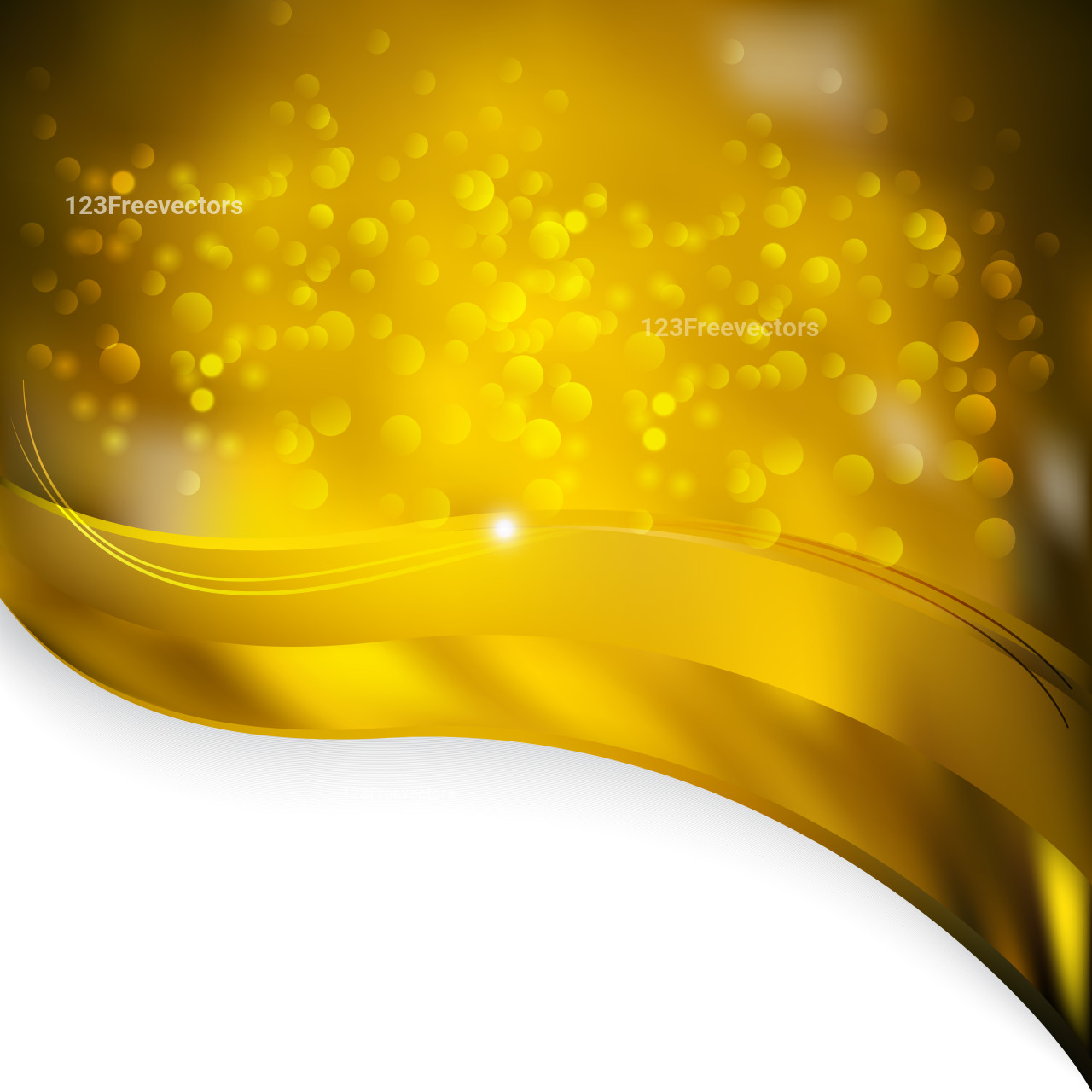 Abstract Gold Wave Border Presentation Background