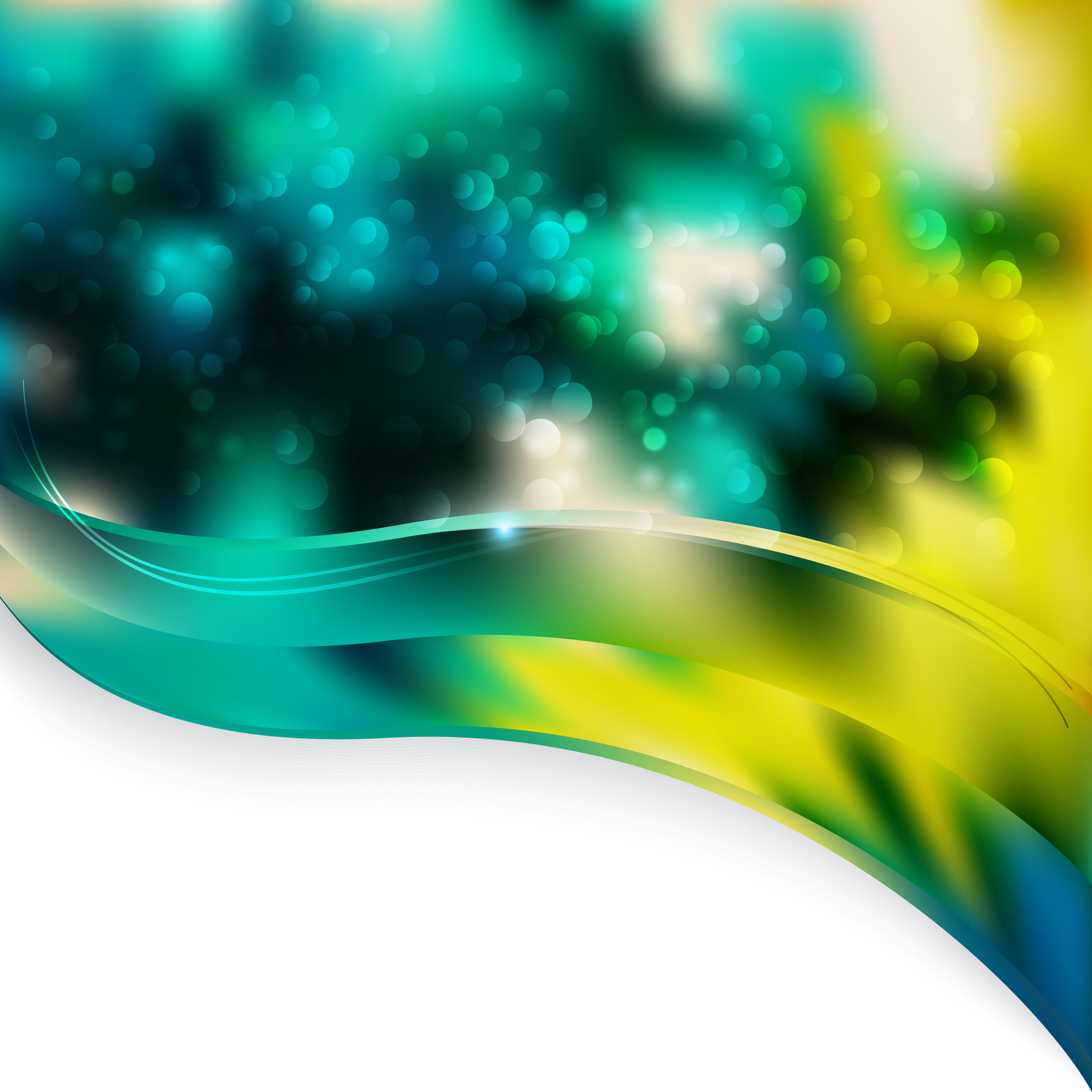 Abstract Blue Yellow and Black Wave Border Folder Background