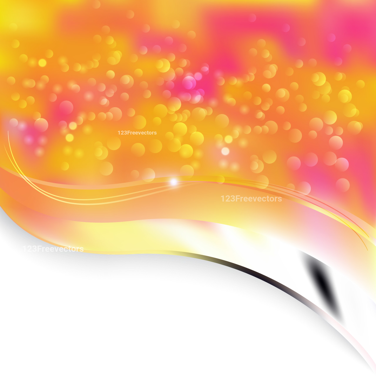 Abstract Orange Pink and White Wave Folder Background Image