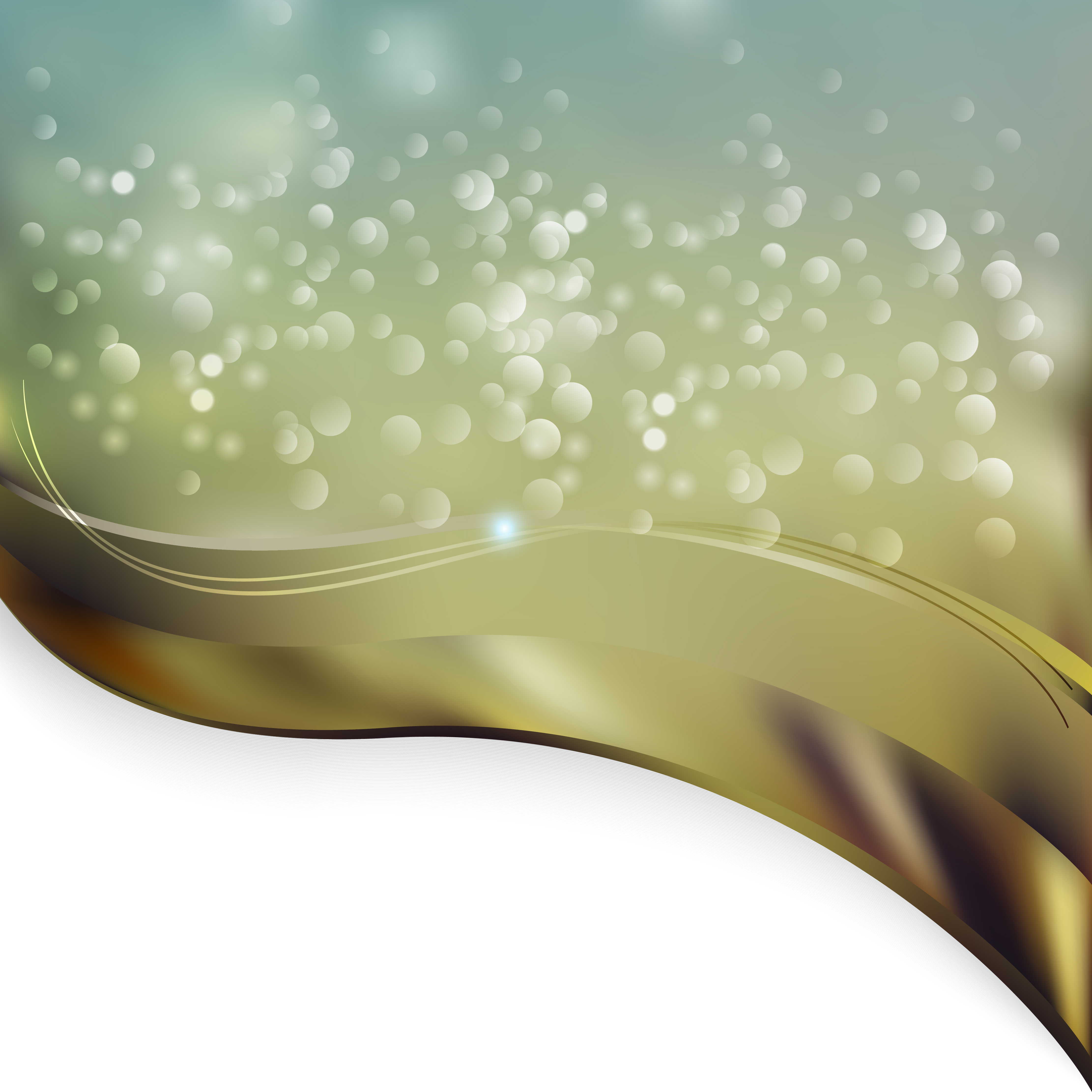 Brown Blue and Green Wave Border Folder Background